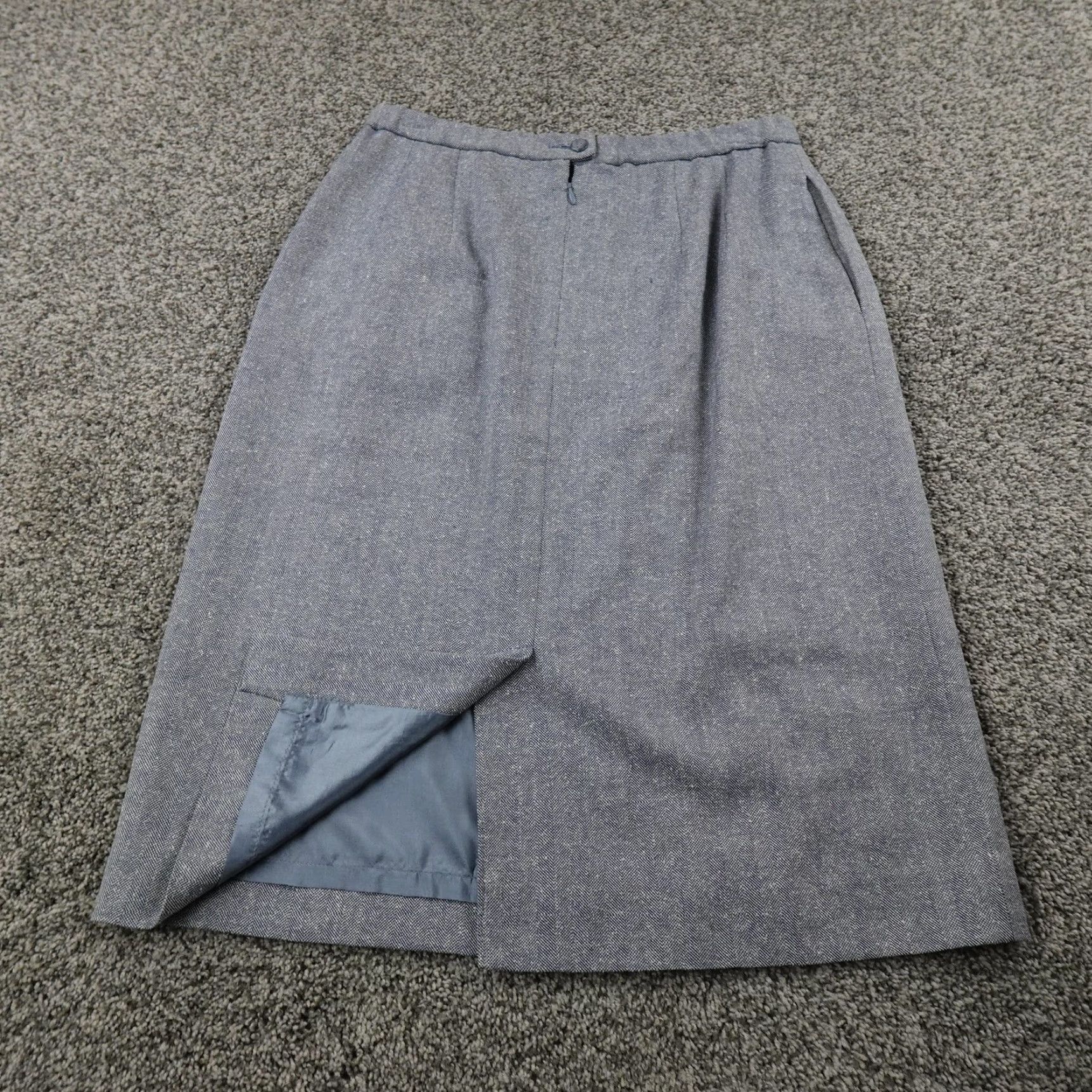 Pendleton VINTAGE Pendleton Suit Womens 10 Blue Wool Silk Herringbone Skirt Jacket Set USA Size 32" / US 10 / IT 46 - 7 Thumbnail