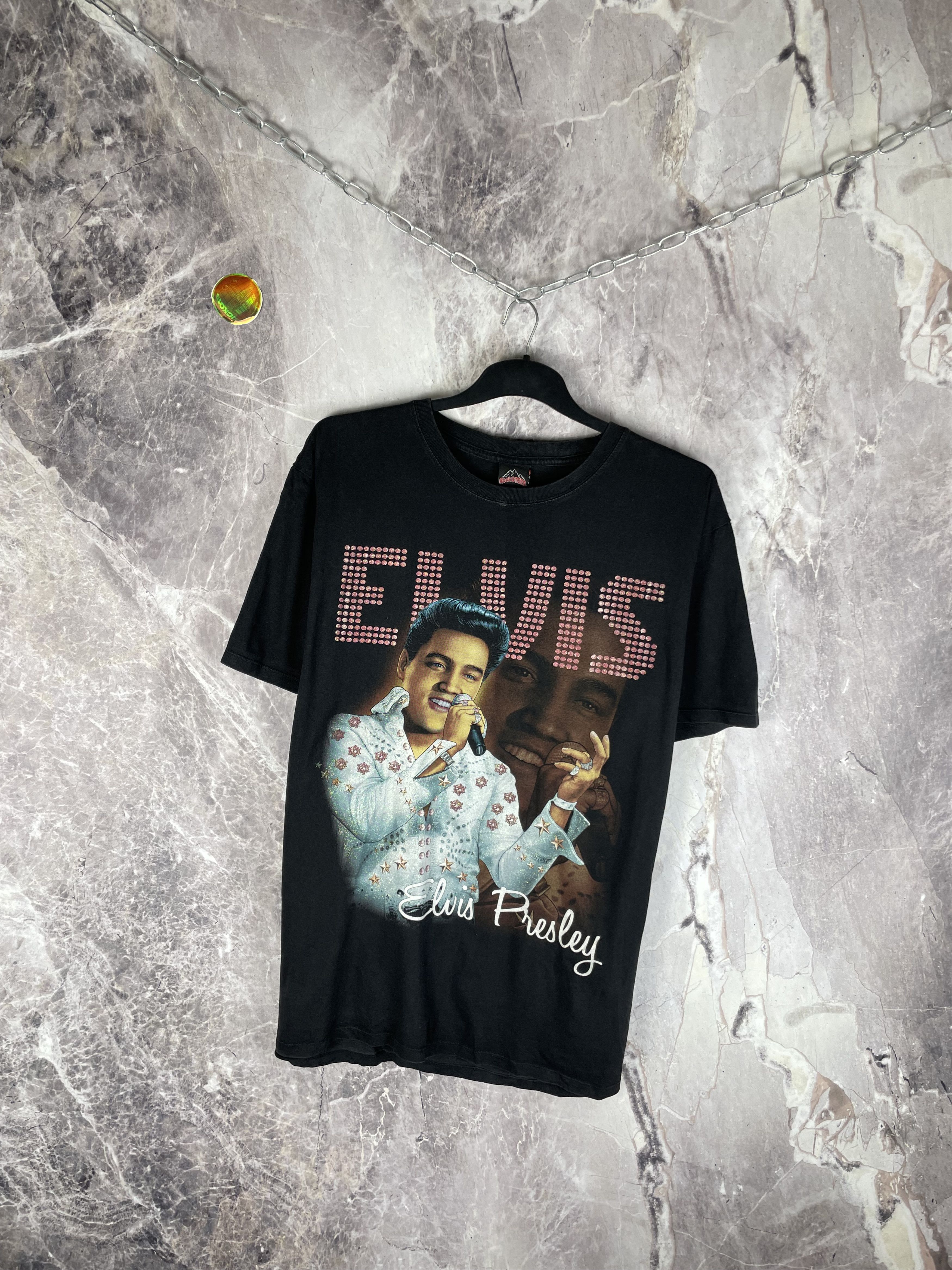 Band Tees Vintage 00s Elvis Presley Band Rock Faded Boxy T-shirt Size US XL / EU 56 / 4 - 2 Thumbnail