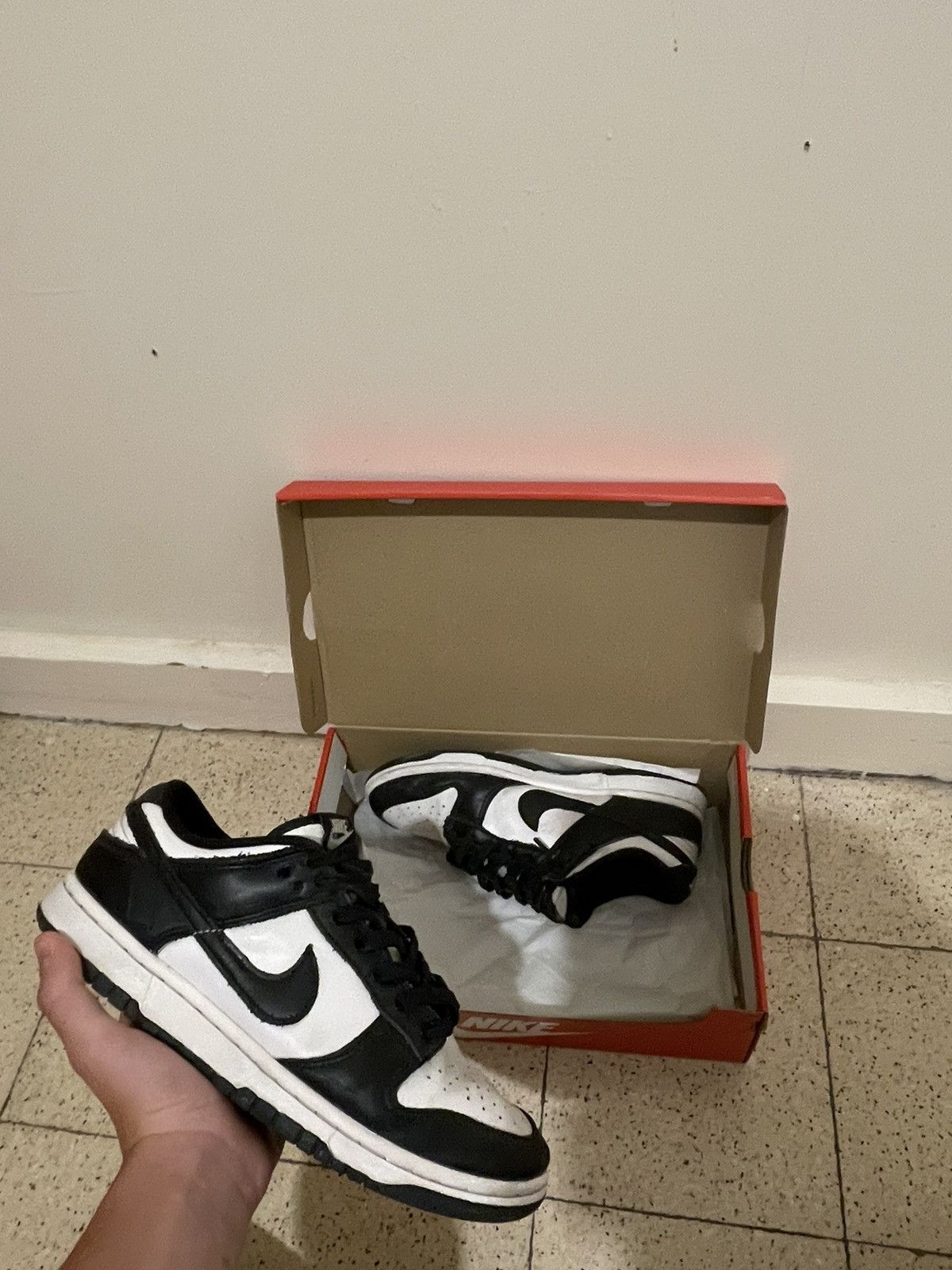 Nike Nike dunk low black white panda used size 7.5 with box Size US 7.5 / EU 40-41 - 1 Thumbnail