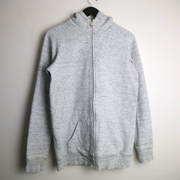 Aritzia Aritzia TNA Light Heathered Grey Full Zip-up Hoodie Sweater Size L / US 10 / IT 46 - 1 Thumbnail