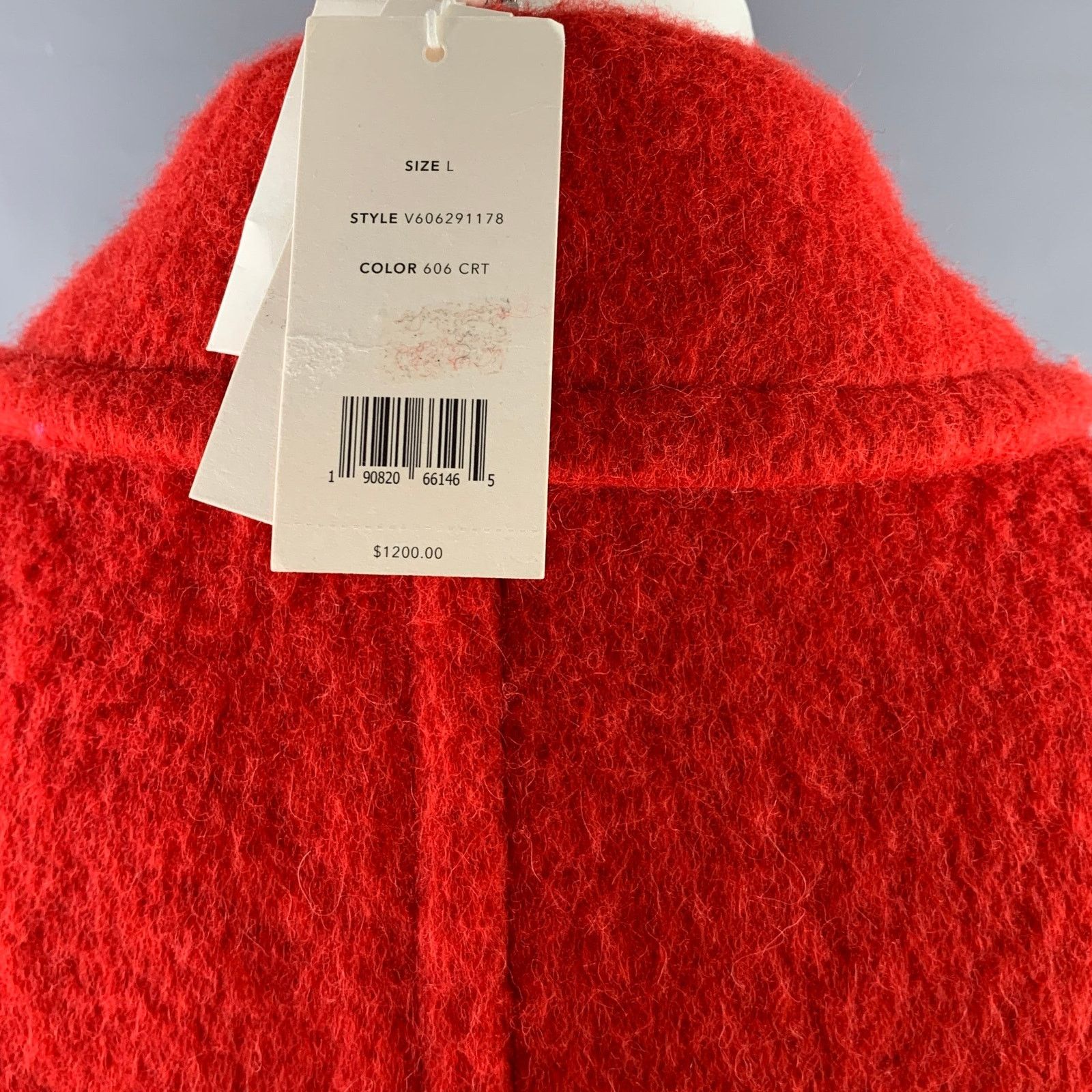 Vince VINCE Size L Red Alpaca Blend Textured Notch Lapel Coat Size L / US 10 / IT 46 - 5 Thumbnail