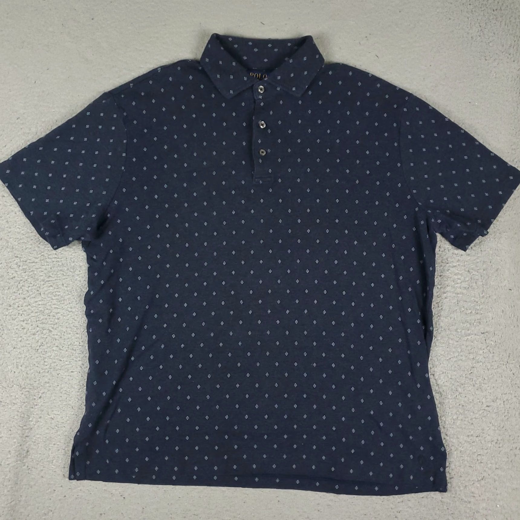 Ralph Lauren VINTAGE Ralph Lauren Polo Shirt Mens Medium Blue Geometric Casual Short Sleeve Size US M / EU 48-50 / 2 - 2 Thumbnail