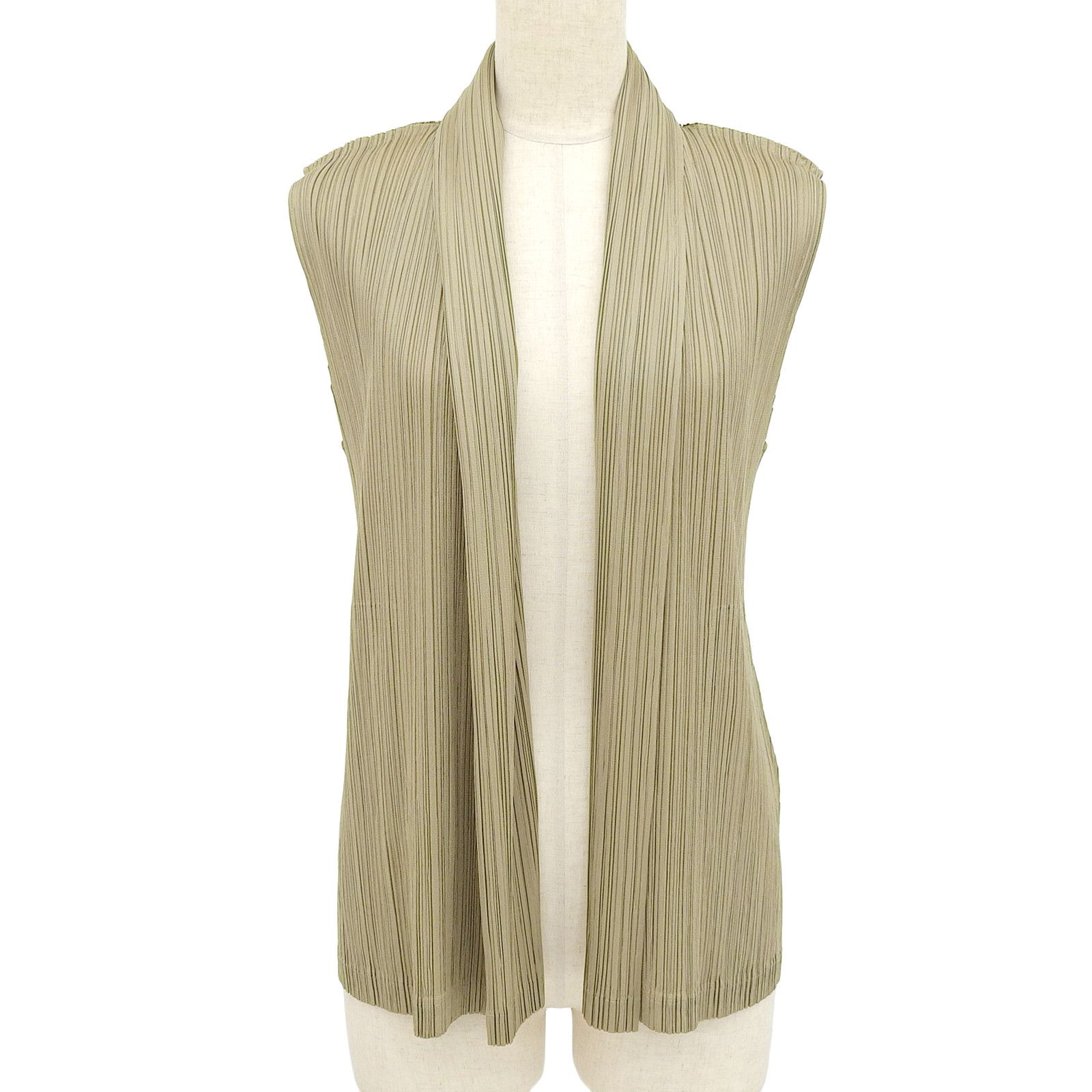 Issey Miyake PLEATS PLEASE Best Front-opening gilet Polyester