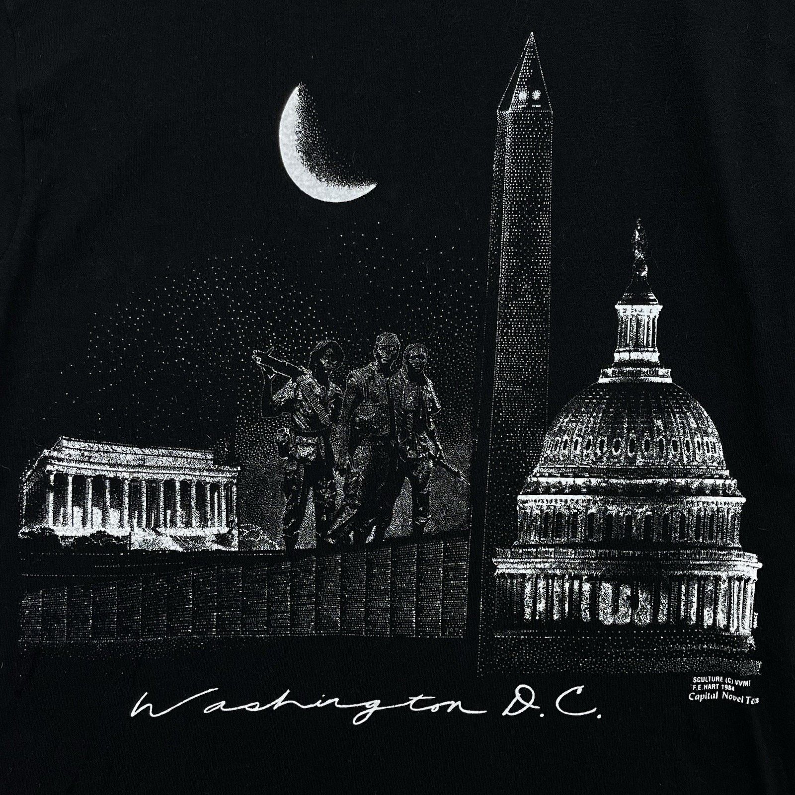 Fruit Of The Loom 90s Washington DC T Shirt Wraparound Print Rare Capitol Size US M / EU 48-50 / 2 - 2 Thumbnail