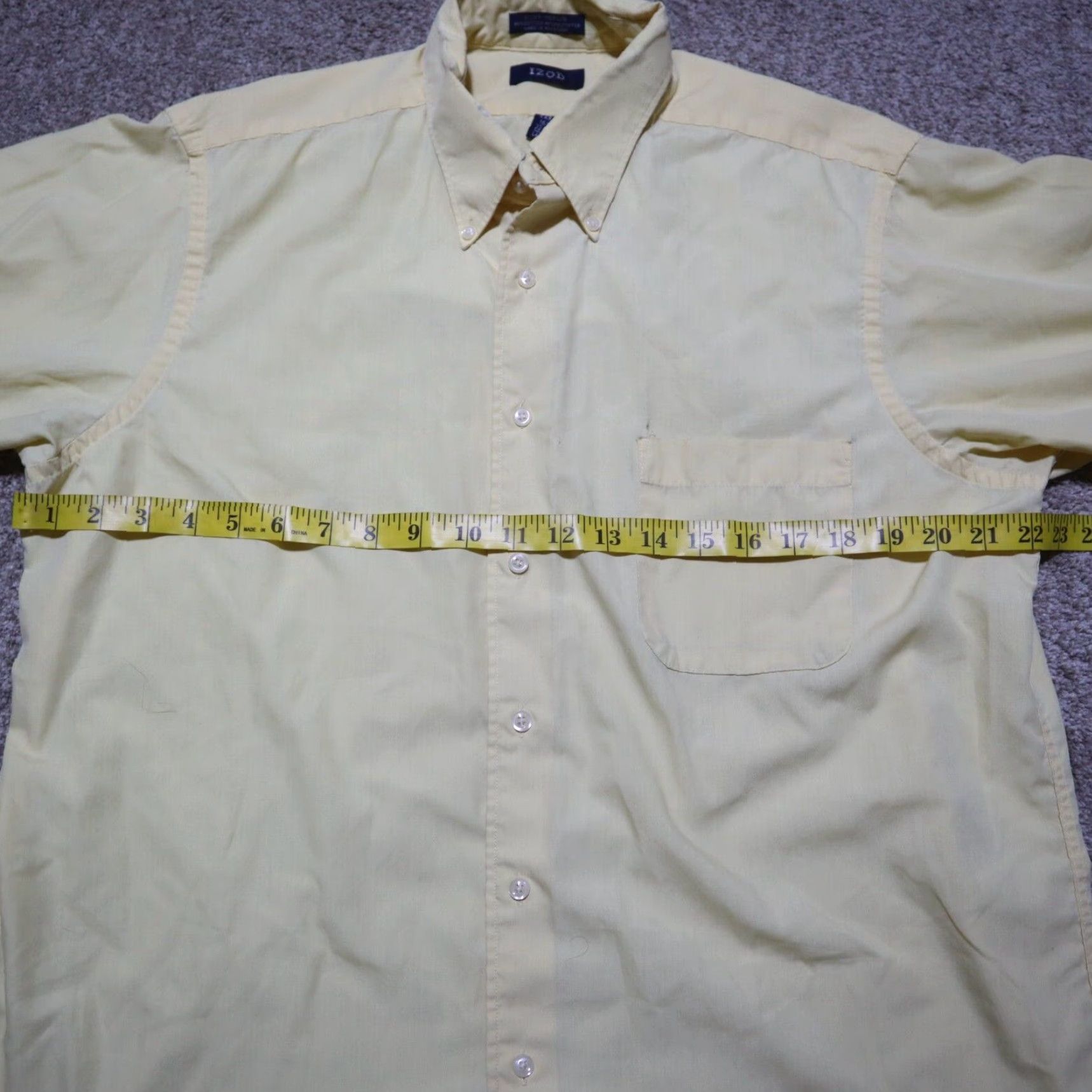 Izod IZOD Shirt Yellow Adult Mens 16.5 32/33 Button-Up Long Sleeve Collared Casual Colorful Modern Poplin Size US L / EU 52-54 / 3 - 4 Thumbnail