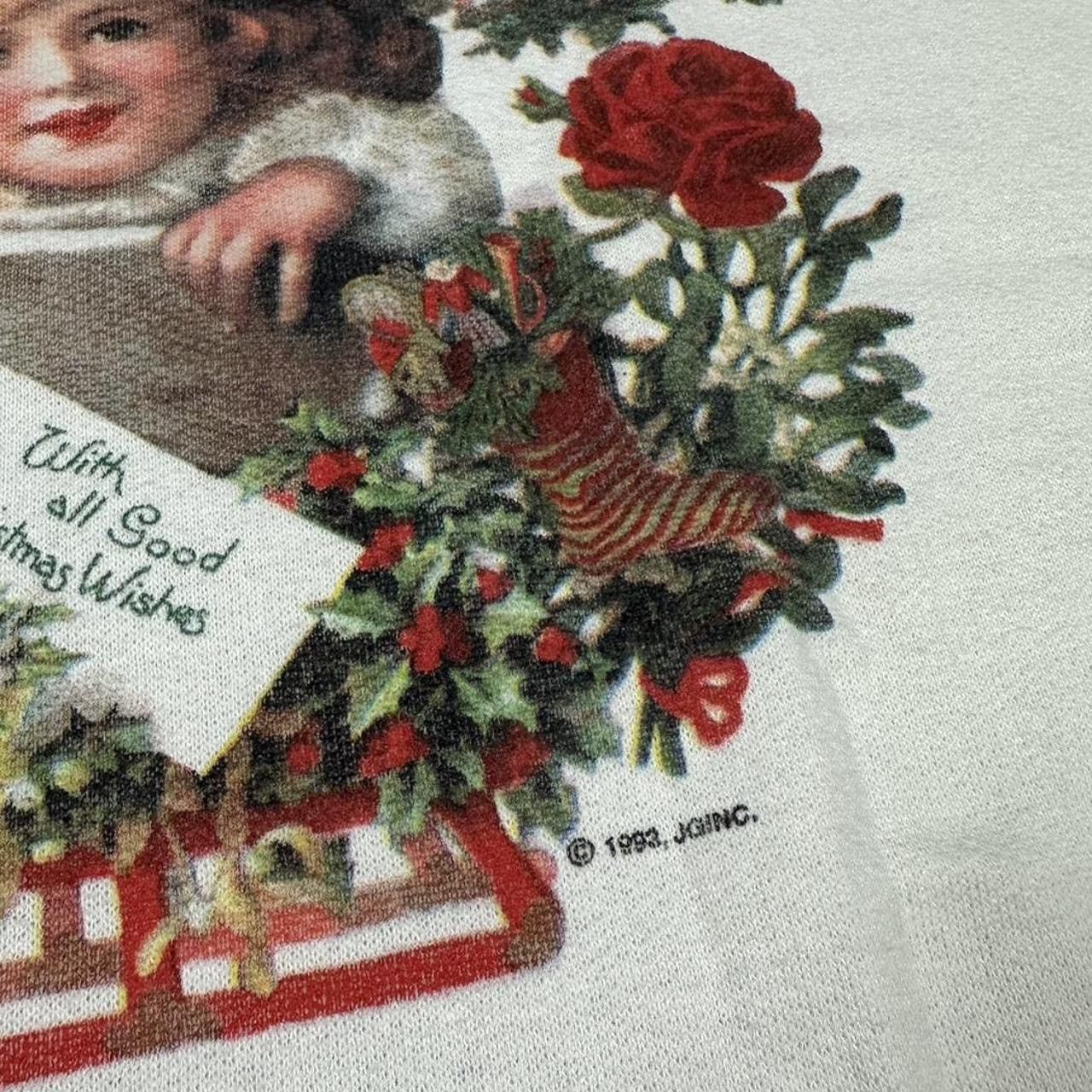 Vintage Vintage 90s Christmas Doll Sweatshirt Crewneck Victorian Joy Size L / US 10 / IT 46 - 5 Thumbnail