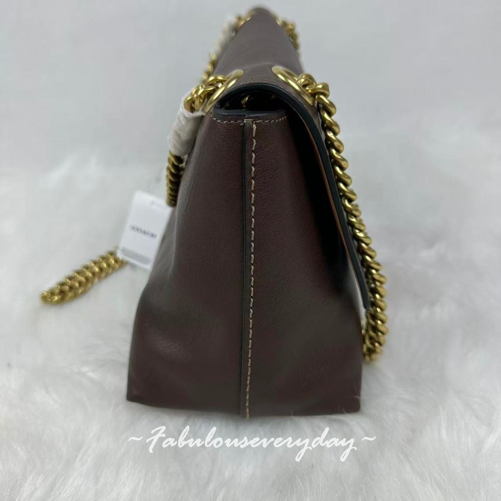 Coach COACH Chelsea Shoulder Bag 30 Chain Leather CDS61 Maple NWT Size ONE SIZE - 3 Thumbnail
