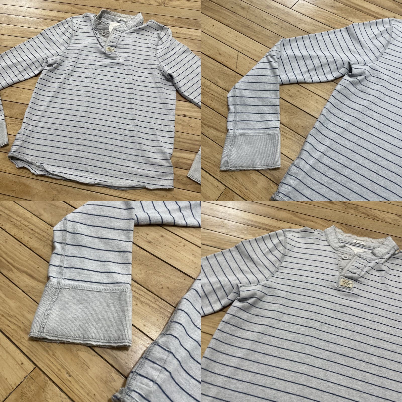 Abercrombie & Fitch Abercrombie & Fitch Y2k Henley Shirt Men XL Gray Thermal Knit Muscle Logo Modern Vintage Shirt Size US XL / EU 56 / 4 - 10 Thumbnail