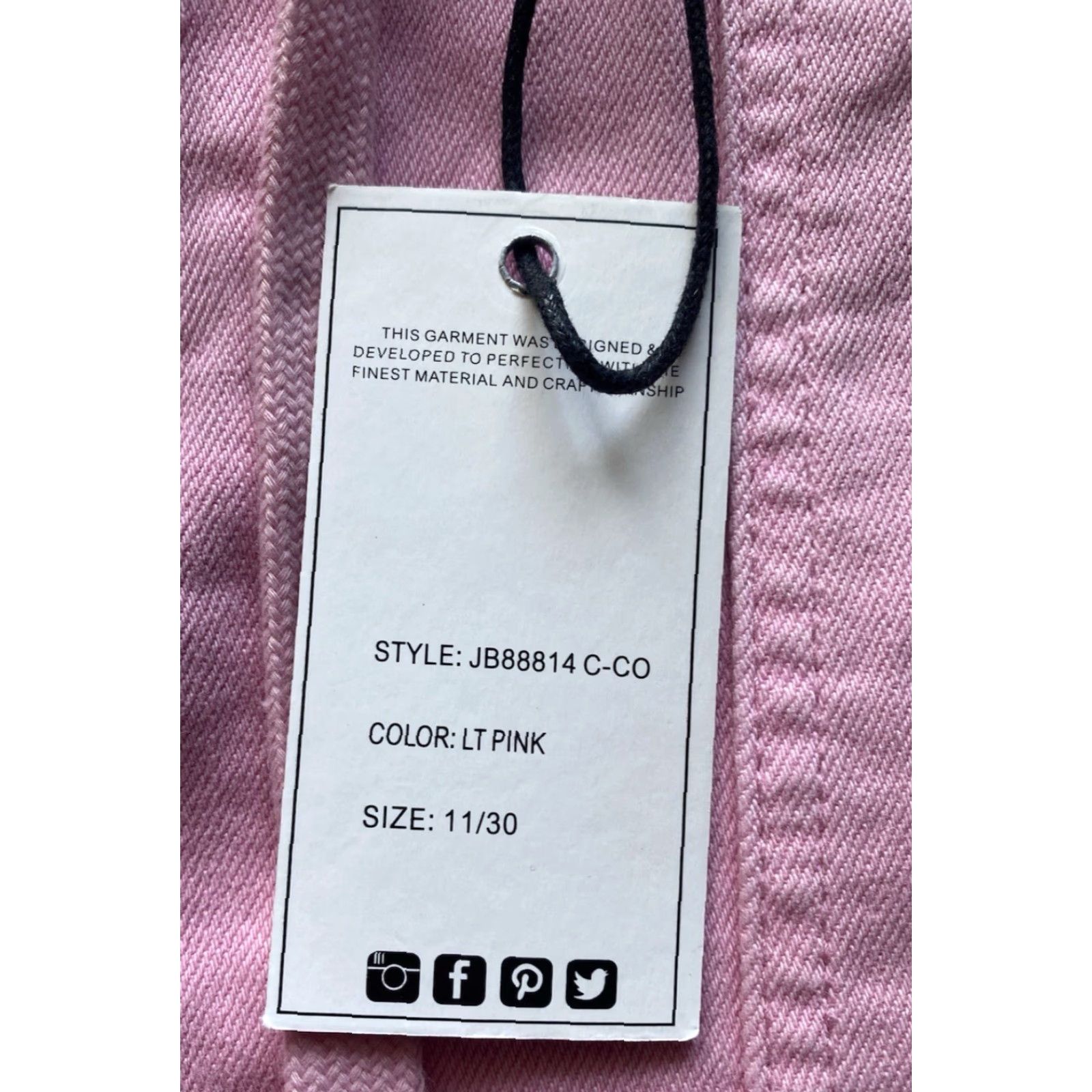 Vintage NWT NEW Judy Blue Jeans Women 11/30 Pink High Waist Garment Dyed Drawtie Pockets Stretch Jogger Size 32" / US 10 / IT 46 - 5 Thumbnail