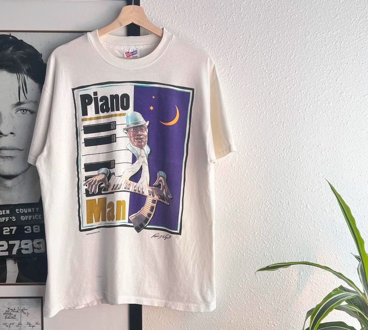 Vintage Vintage 1980s graphic, single stitch, piano man T-shirt Size US XL / EU 56 / 4 - 2 Thumbnail