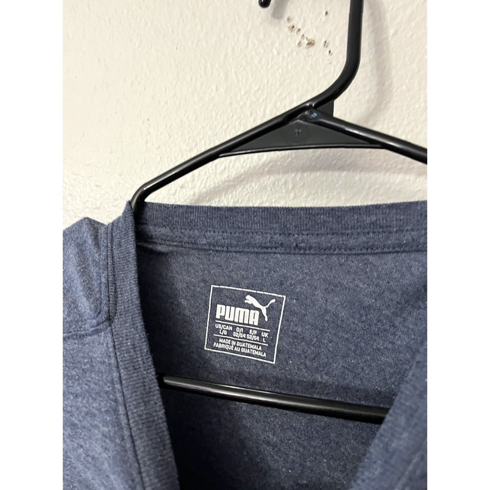 Puma PUMA Shirt Mens Large Blue Logo Short Sleeve Basic Graphic Tee Crew Neck Cotton Sportswear 90s Theme Mens Size US L / EU 52-54 / 3 - 4 Thumbnail