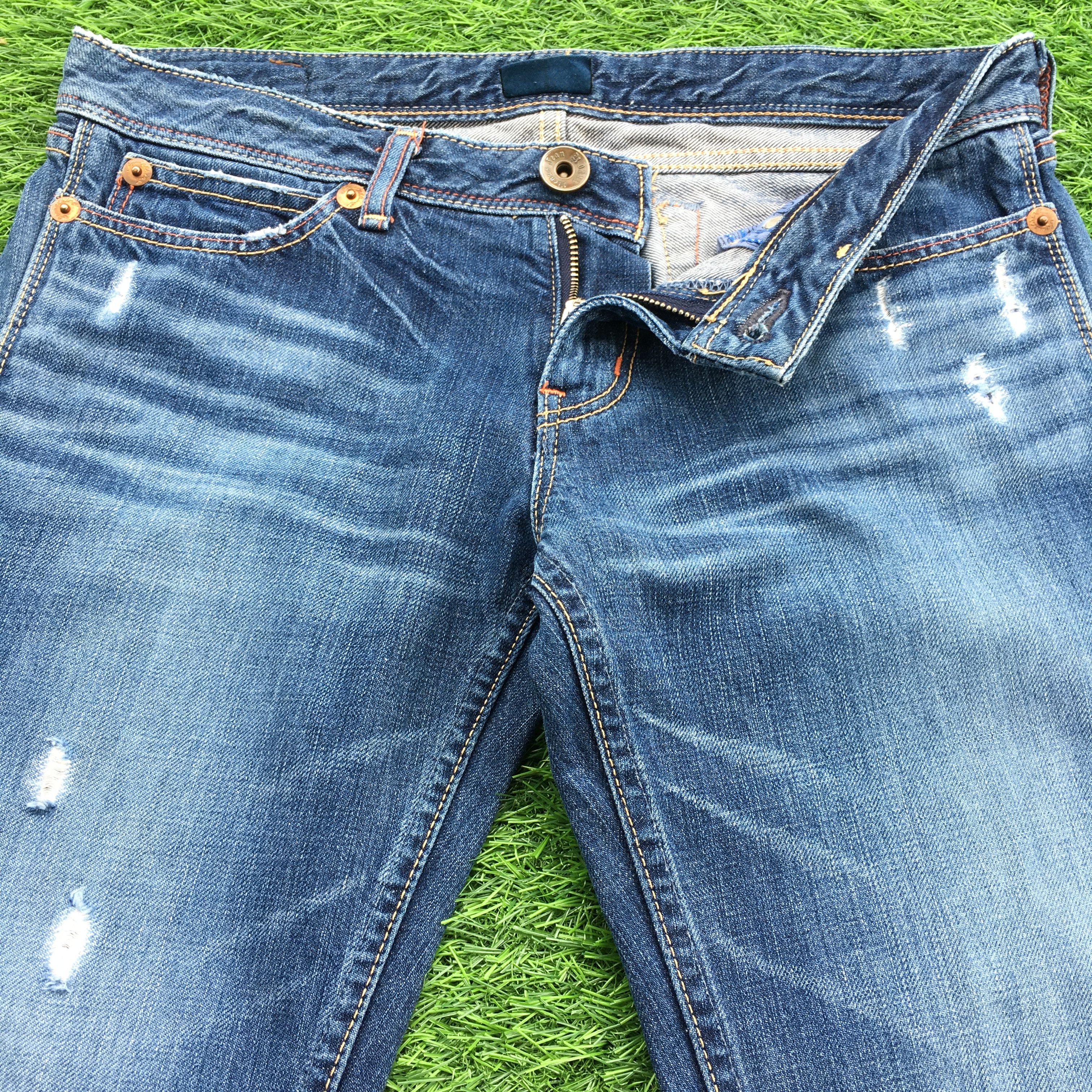 Japanese Brand Low Rise Distressed Bootcut Jeans D-1232 Size 28" / US 6 / IT 42 - 3 Thumbnail