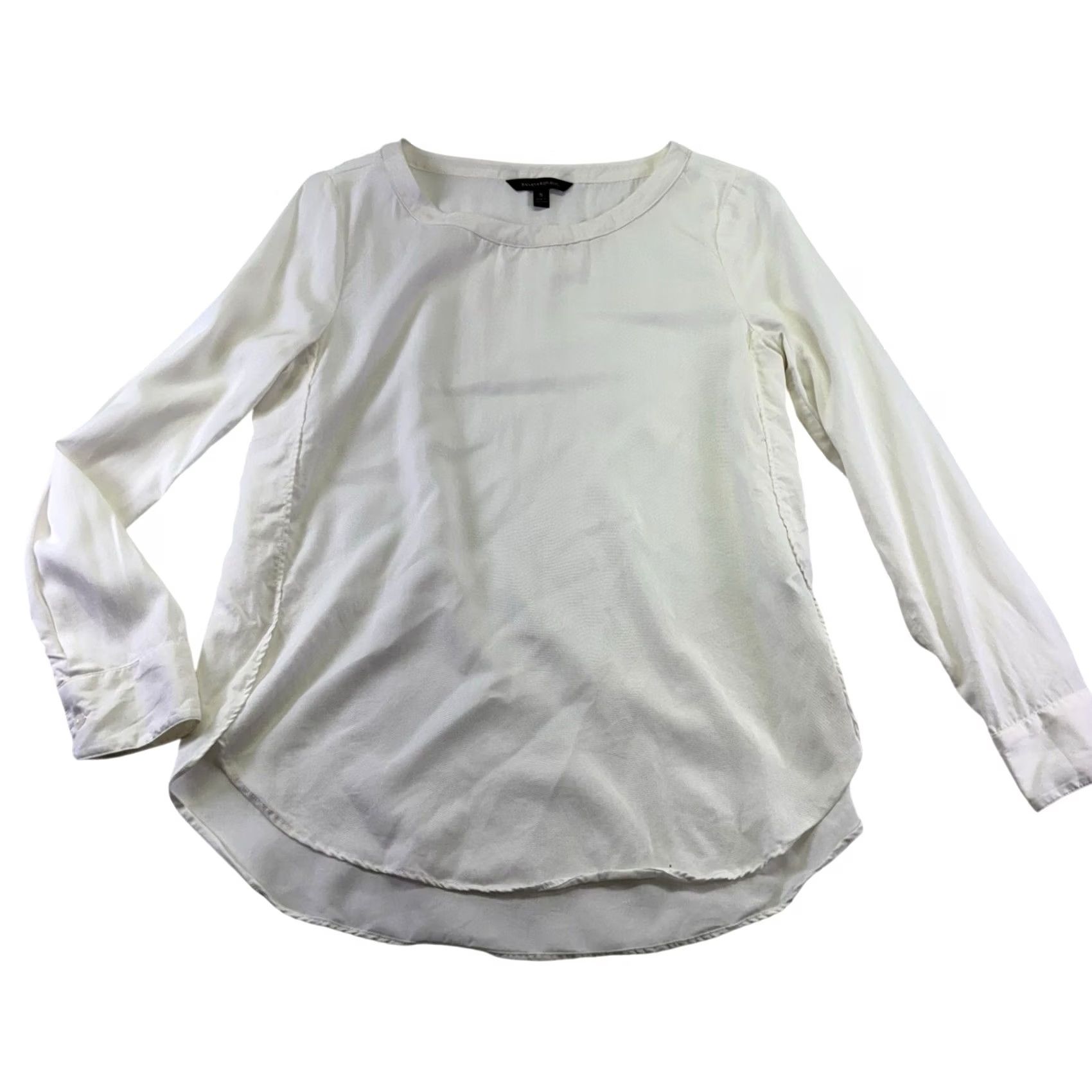 Banana Republic Banana Republic Ivory Tunic Shirt Long Sleeve Blouse Size S Tencel Size S / US 4 / IT 40 - 2 Thumbnail