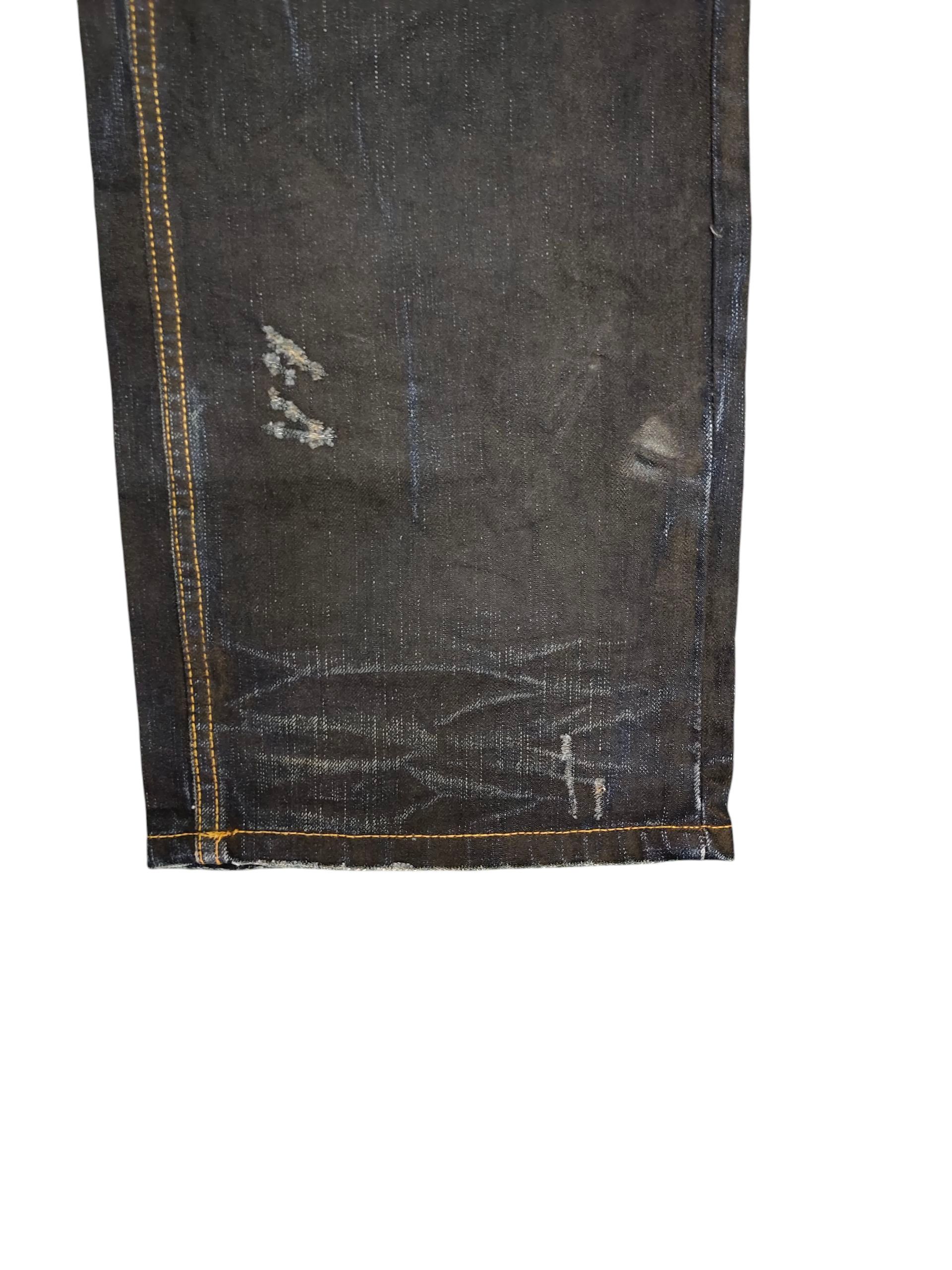 Number (N)ine × Undercover Vintage Boarder Japan Waxed Clawmark Distress Jeans Size US 34 / EU 50 - 5 Thumbnail