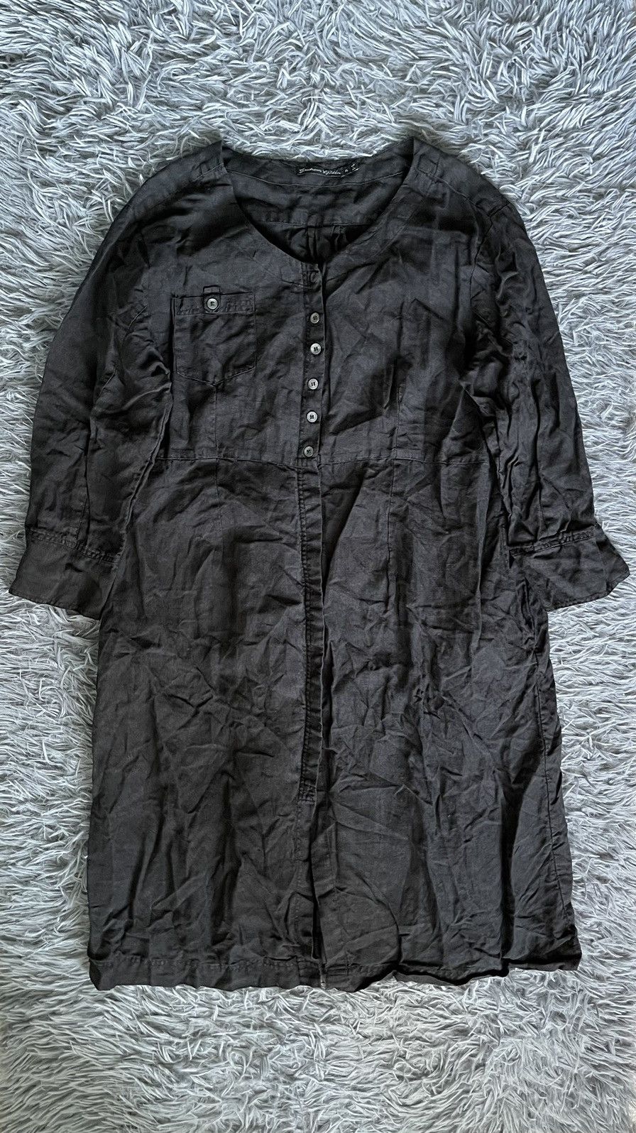 Gudrun Sjoden 100% linen avant garde black dress