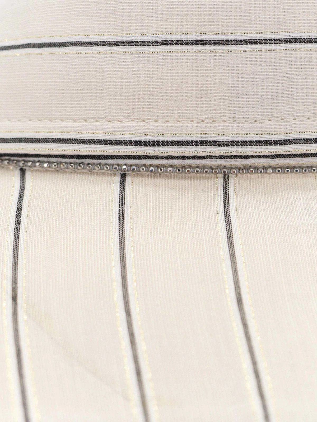 Brunello Cucinelli o1y0725 Striped Shirt in Off-White/Black Size S / US 4 / IT 40 - 3 Thumbnail