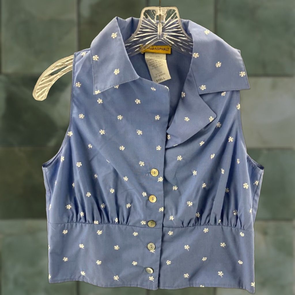 Vintage VINTAGE Blue Asphalt Blouse Womens Small Size S / US 4 / IT 40 - 1 Thumbnail
