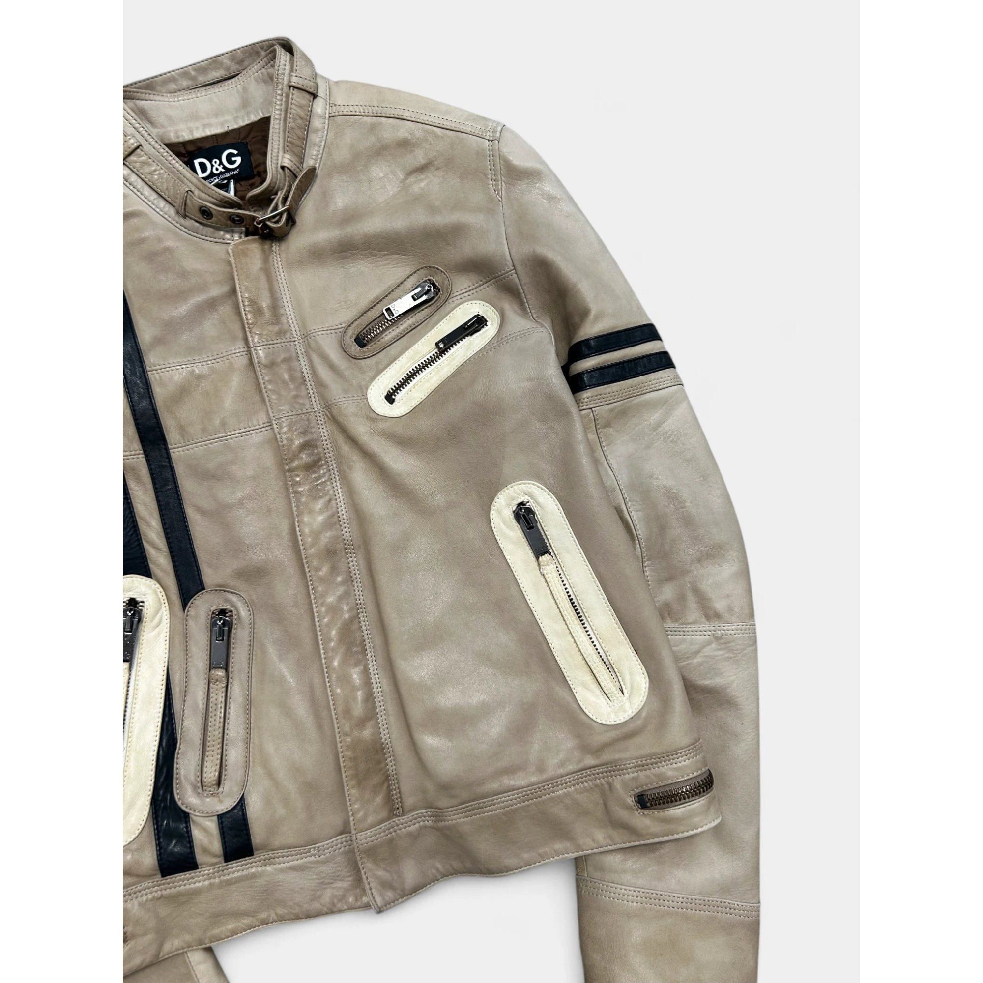 Dolce & Gabbana Dolce & Gabbana 2005 Black Leather Racing Jacket Size US M / EU 48-50 / 2 - 4 Thumbnail