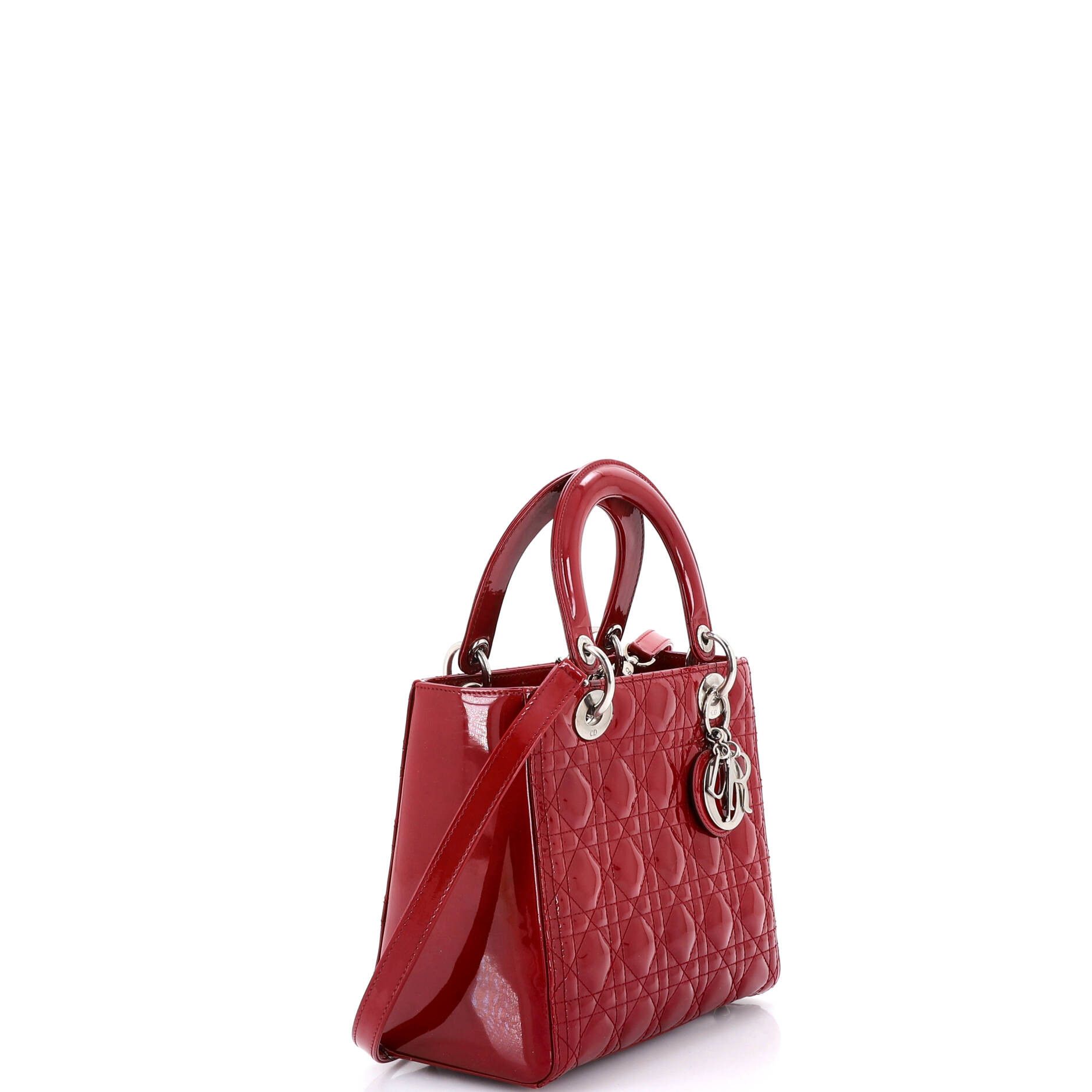Dior Lady Dior Bag Cannage Quilt Patent Medium Size ONE SIZE - 1 Thumbnail
