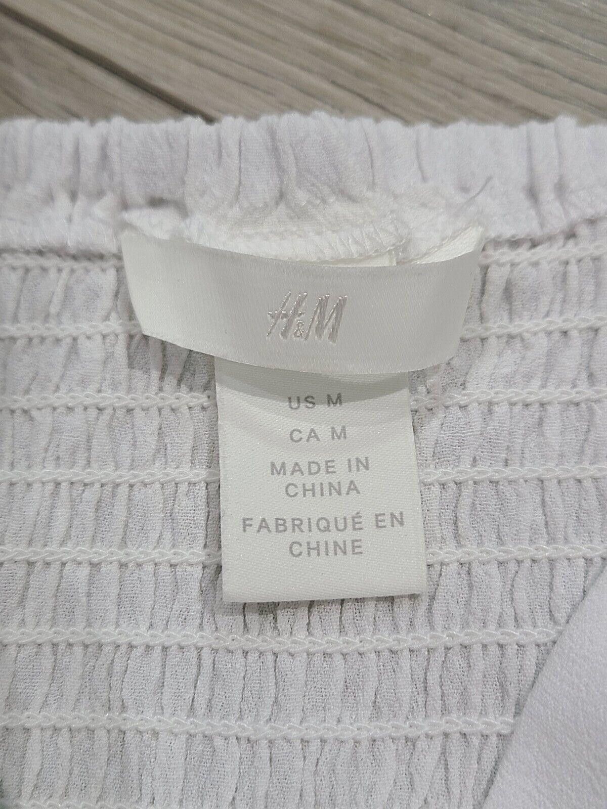 H&M HM Tank Top White Medium Sweetheart Ruffle summer Size M / US 6-8 / IT 42-44 - 3 Thumbnail