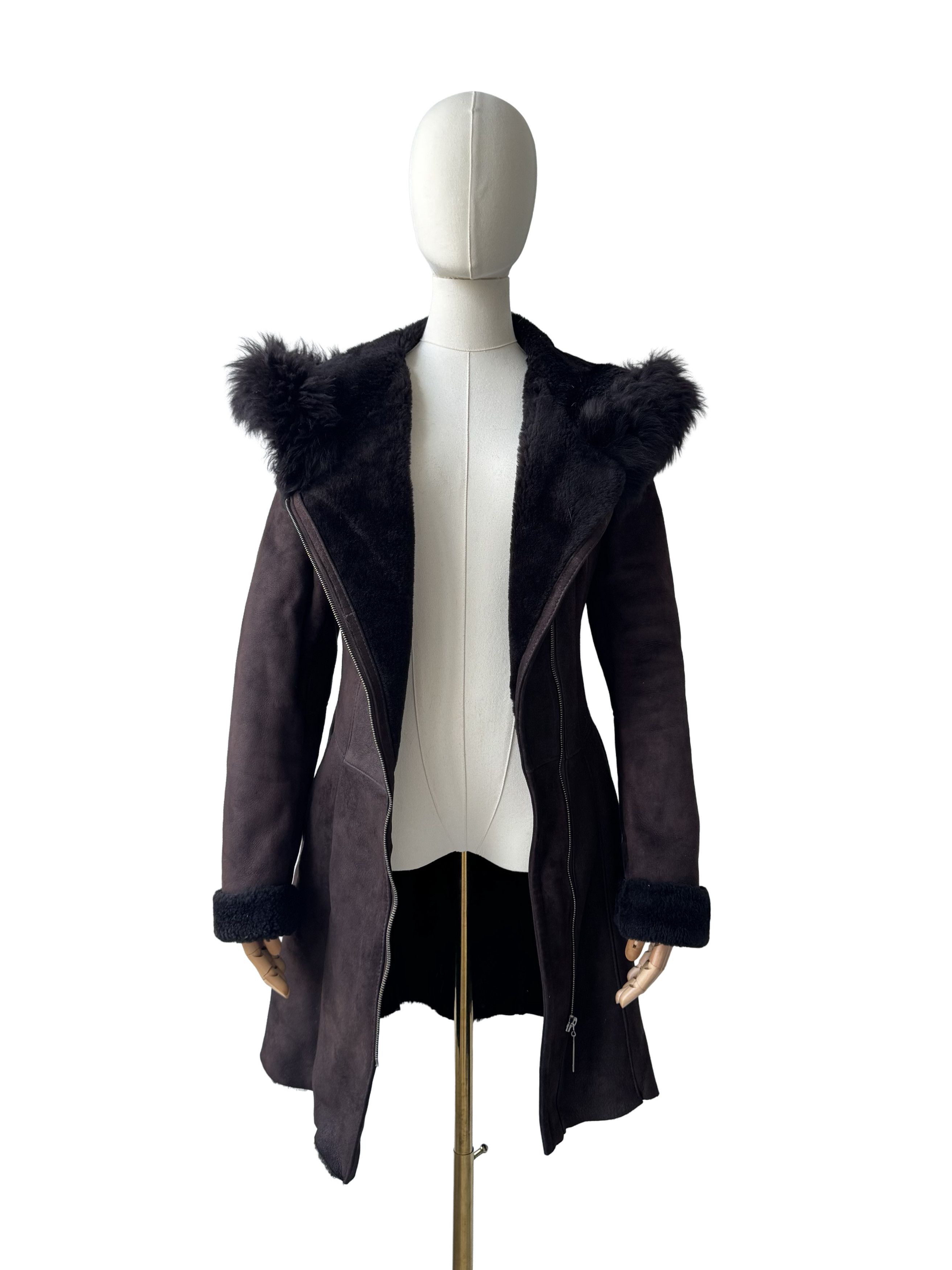 Vintage Vintage Real Sheepskin Hooded Coat Size S / US 4 / IT 40 - 4 Thumbnail