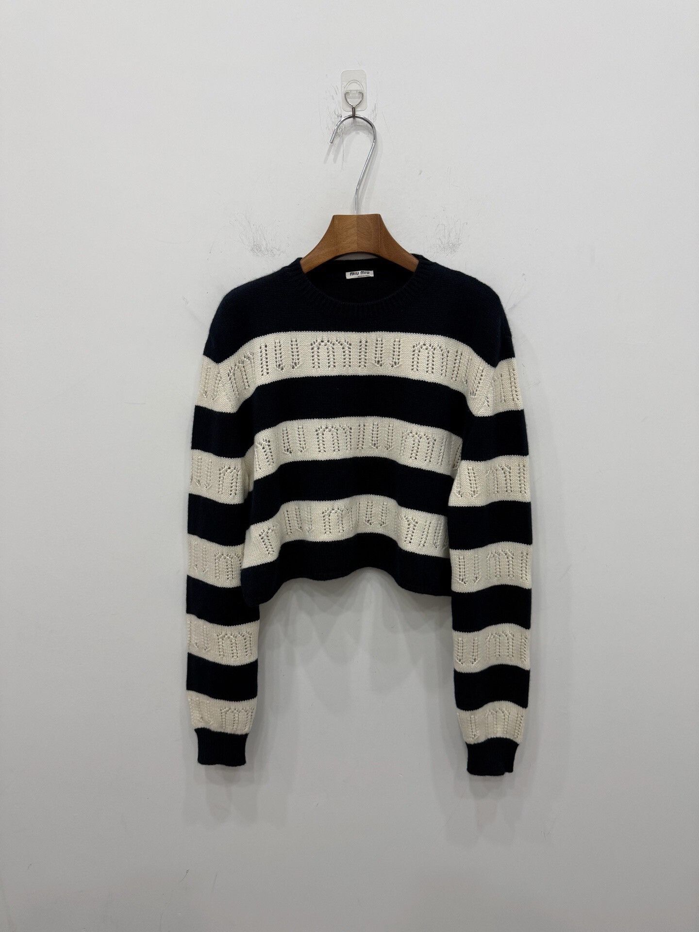 Miu Miu All-Over Hollow-Out Logo Sweater