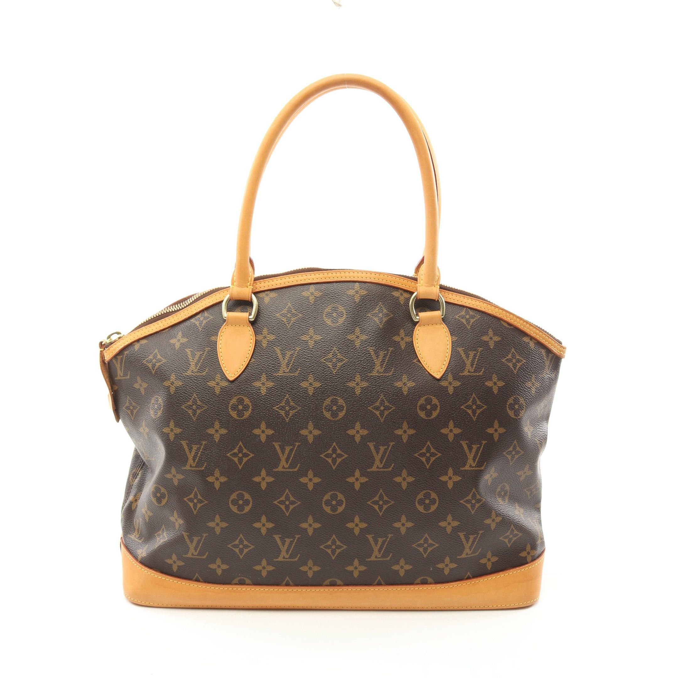 Louis Vuitton Lockit Horizontal Monogram Handbag Tote Bag Leather Brown