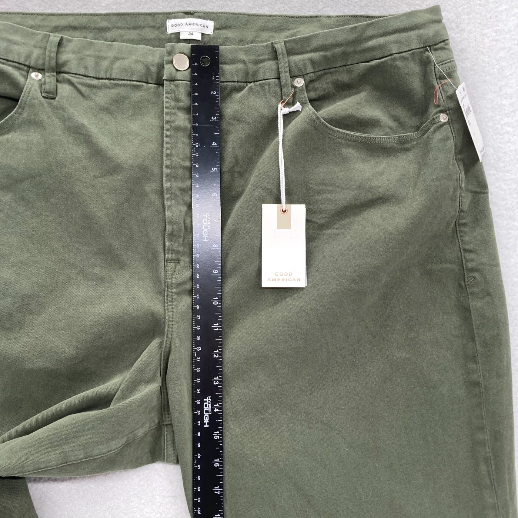 Good American Good American Good Classic Pants Women's Plus 24 Green Stretch High Rise Casual Size 42" / US 20 - 7 Thumbnail