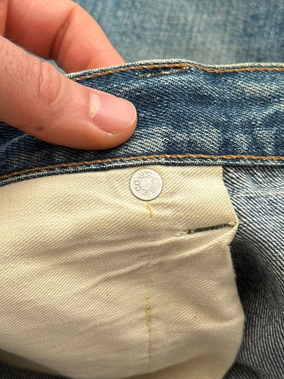 Levi's RARE OG 1960’s Big E Levi’s 501 Oil Splash Selvedge Denim Size US 38 / EU 54 - 21 Thumbnail