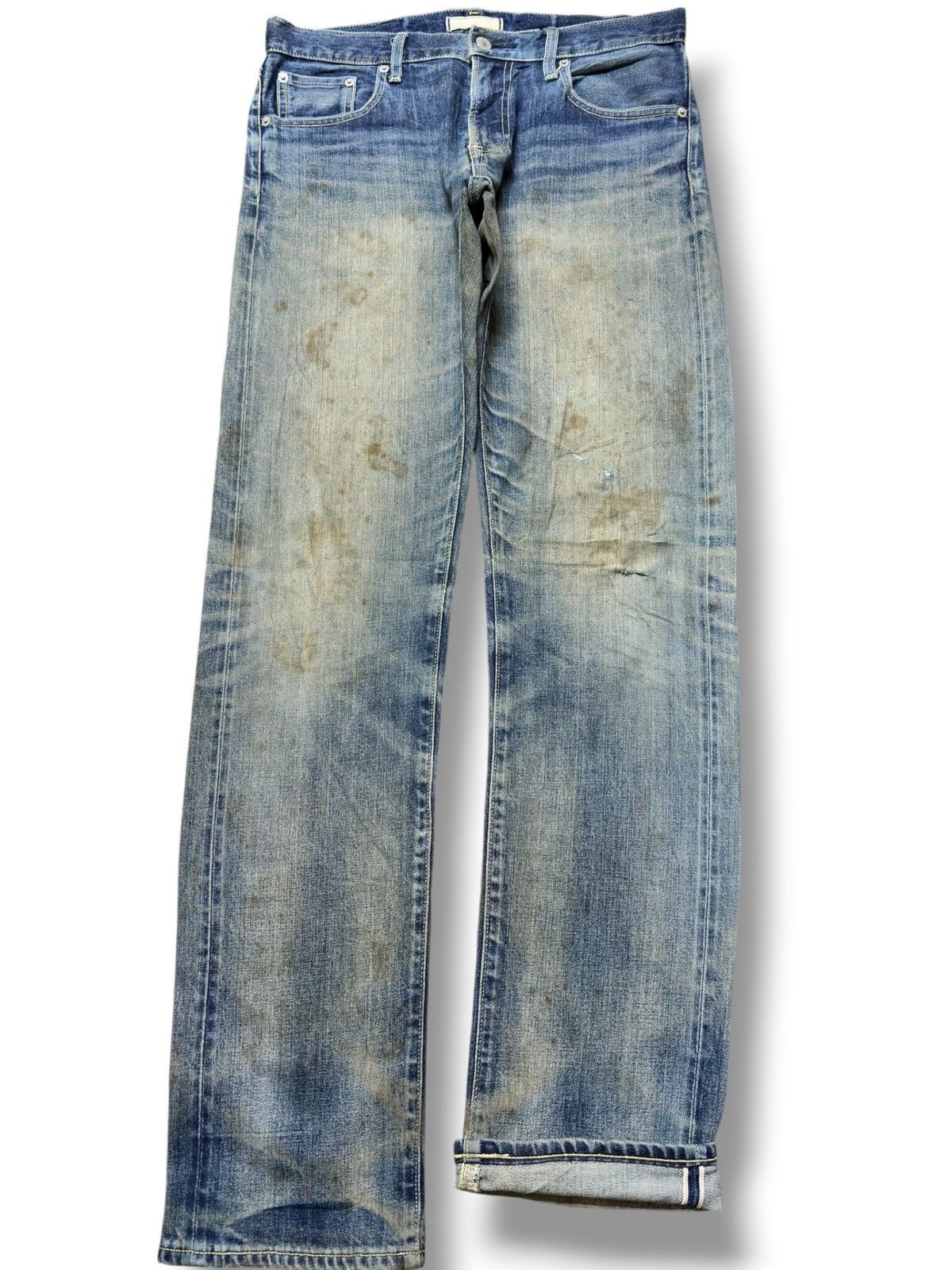 Uniqlo Vintage Uniqlo Selvedge Mudwash Ripped Distressed Denim Size US 32 / EU 48 - 1 Thumbnail