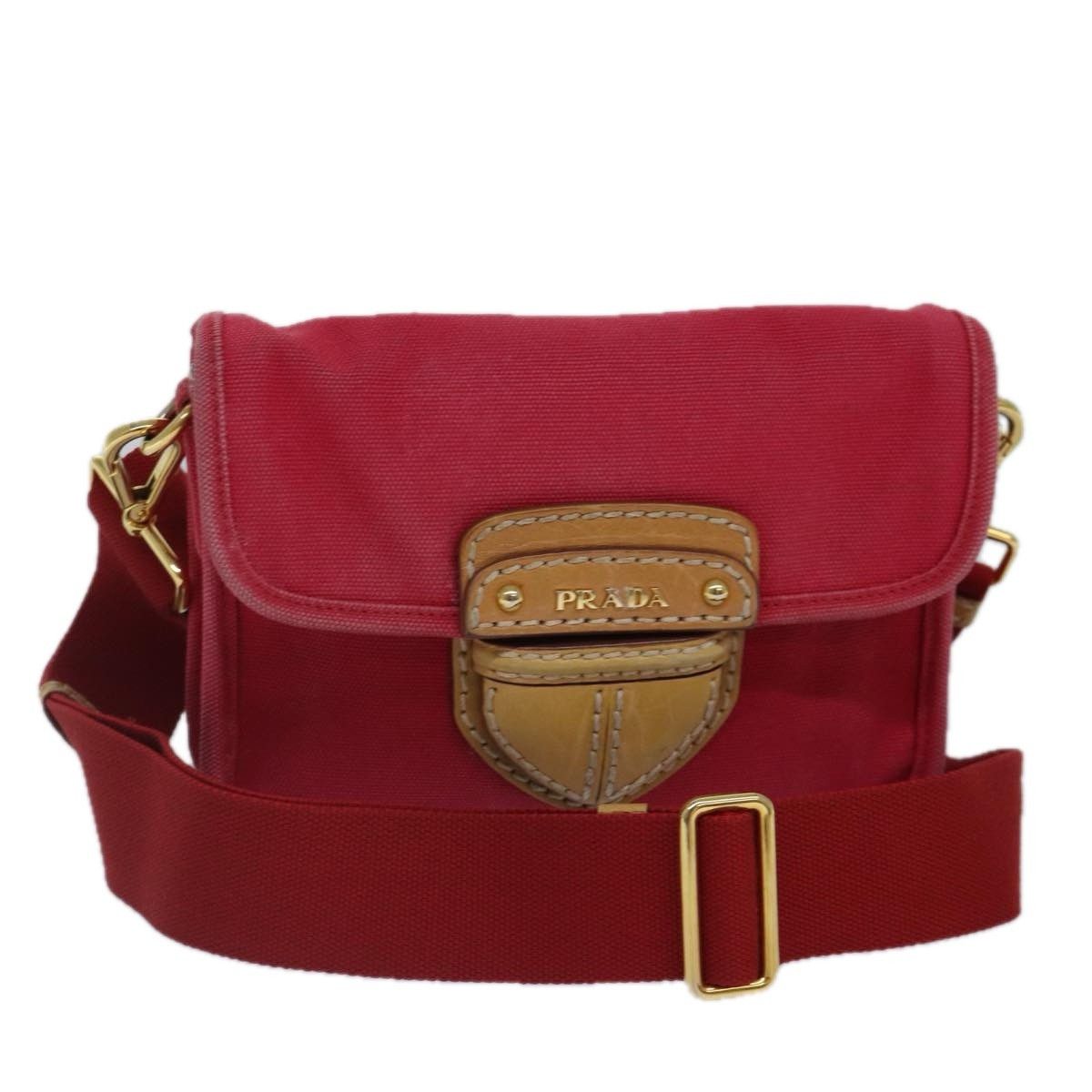 Prada Prada Push Lock Flap Shoulder Bag Canvas Size ONE SIZE - 1 Thumbnail