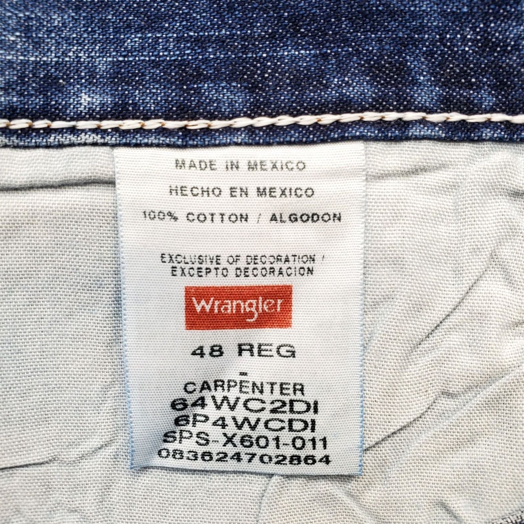 Wrangler Wrangler Mens Blue Denim Carpenter Shorts 48 Bermuda Flat Front 5-Pocket Casual Workwear Regular Size US 32 / EU 48 - 6 Thumbnail