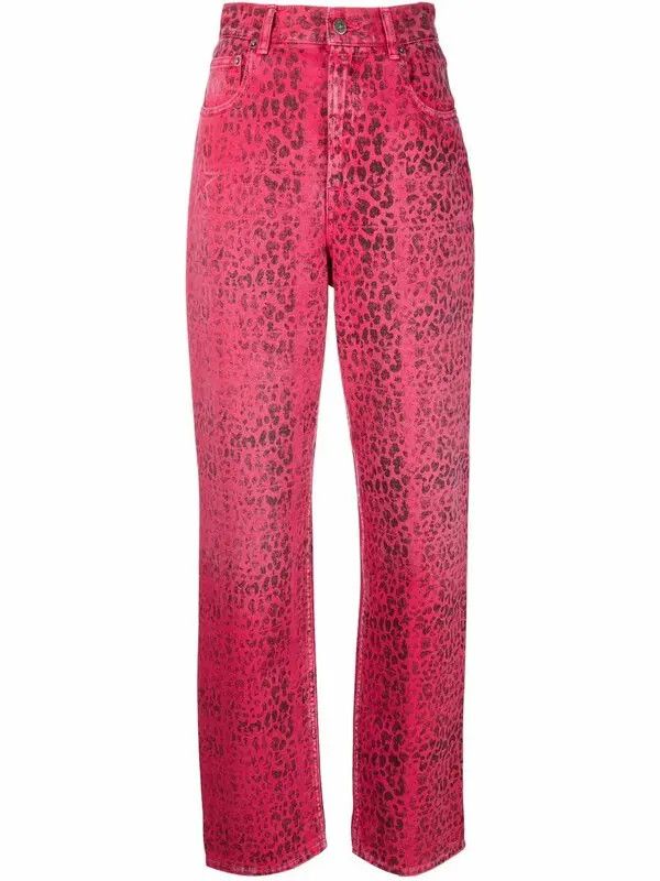 o1y0725 Denim Pant in Fuchsia/Brown