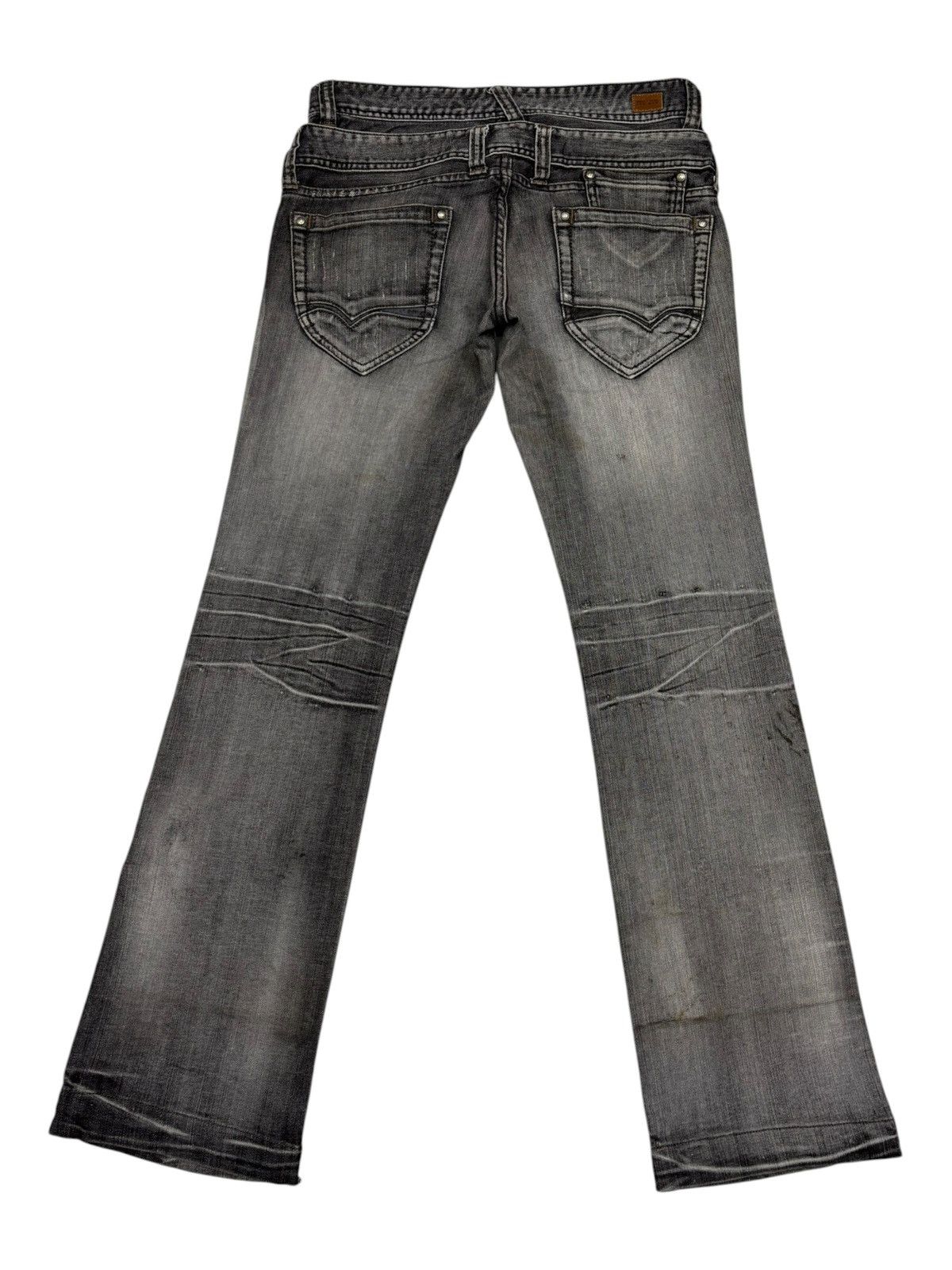If Six Was Nine Nicole Club For Men Double Waist Slim Flare Jean Black Faded Size US 29 - 2 Thumbnail