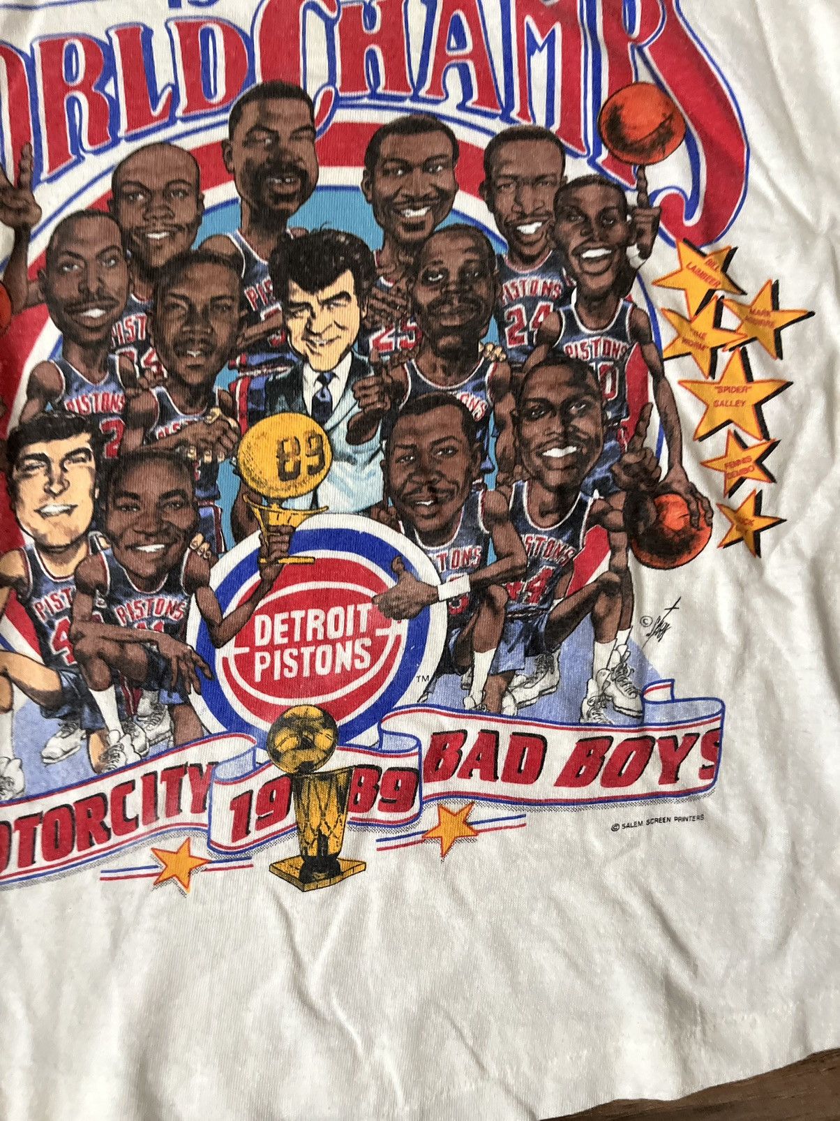 Salem Sportswear × Vintage 1989 Detroit Pistons Bad Boys Caricature Tank Top Shirt Size US S / EU 44-46 / 1 - 6 Thumbnail