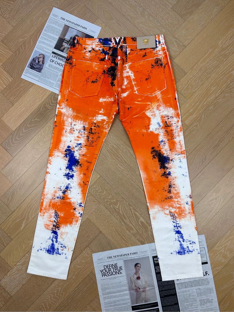 Versace Lacquer tie-dye slim jeans