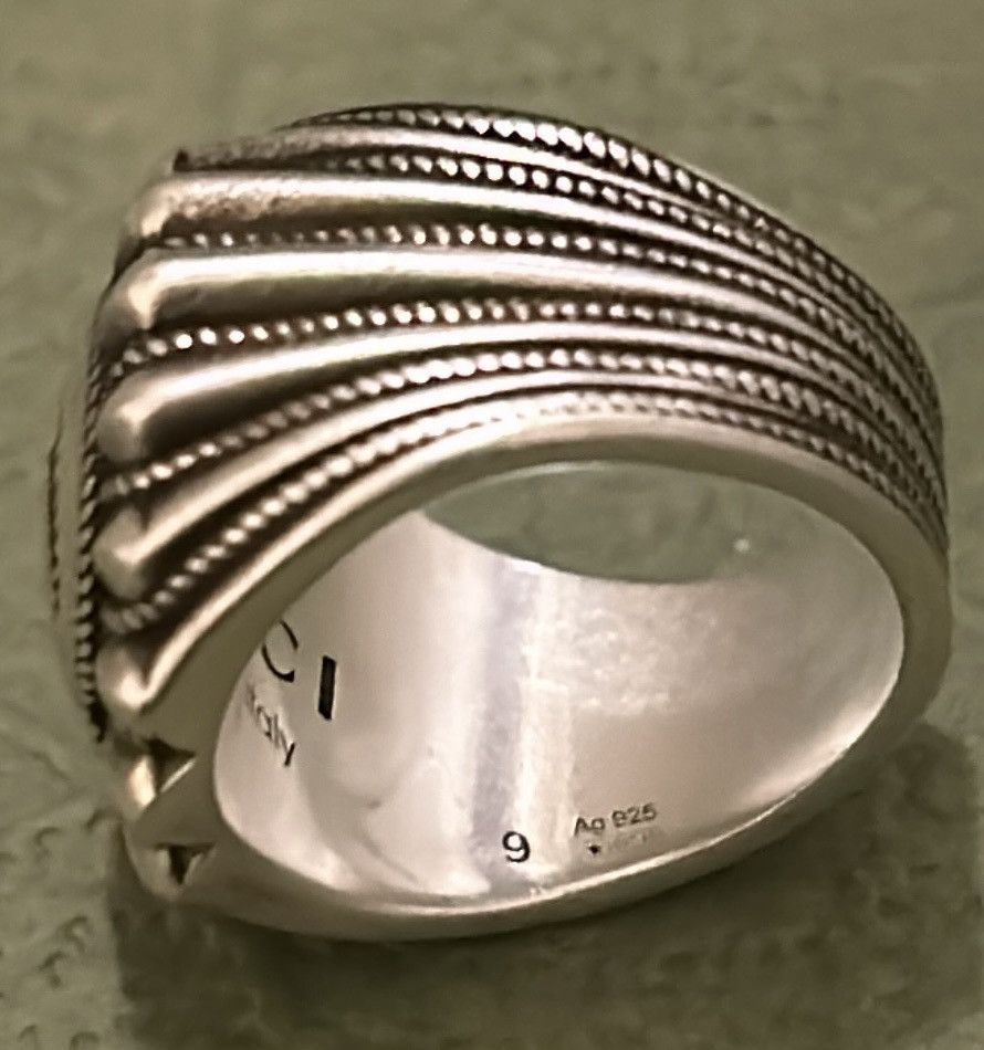 Gucci Gucci Interlocking G 20MM Silver 925 Ring Size ONE SIZE - 4 Thumbnail