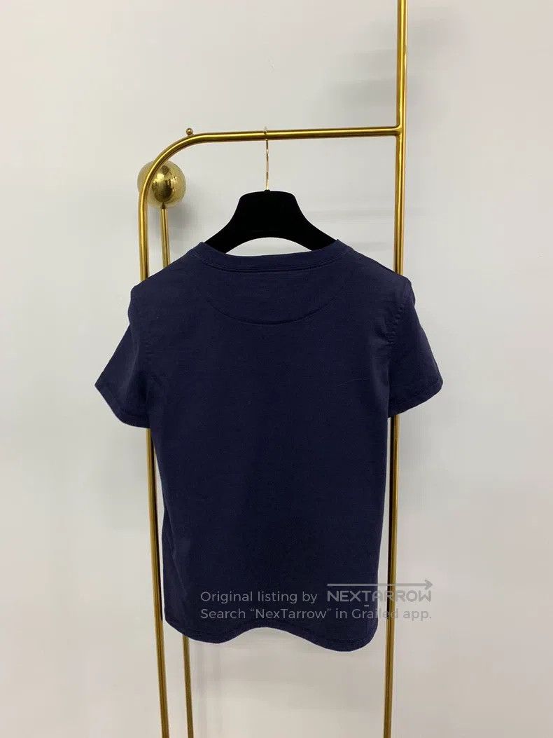 Hermes Hermes Navy blue pocket embroidered short sleeve Size XXS / US 00 / IT 34 - 3 Thumbnail