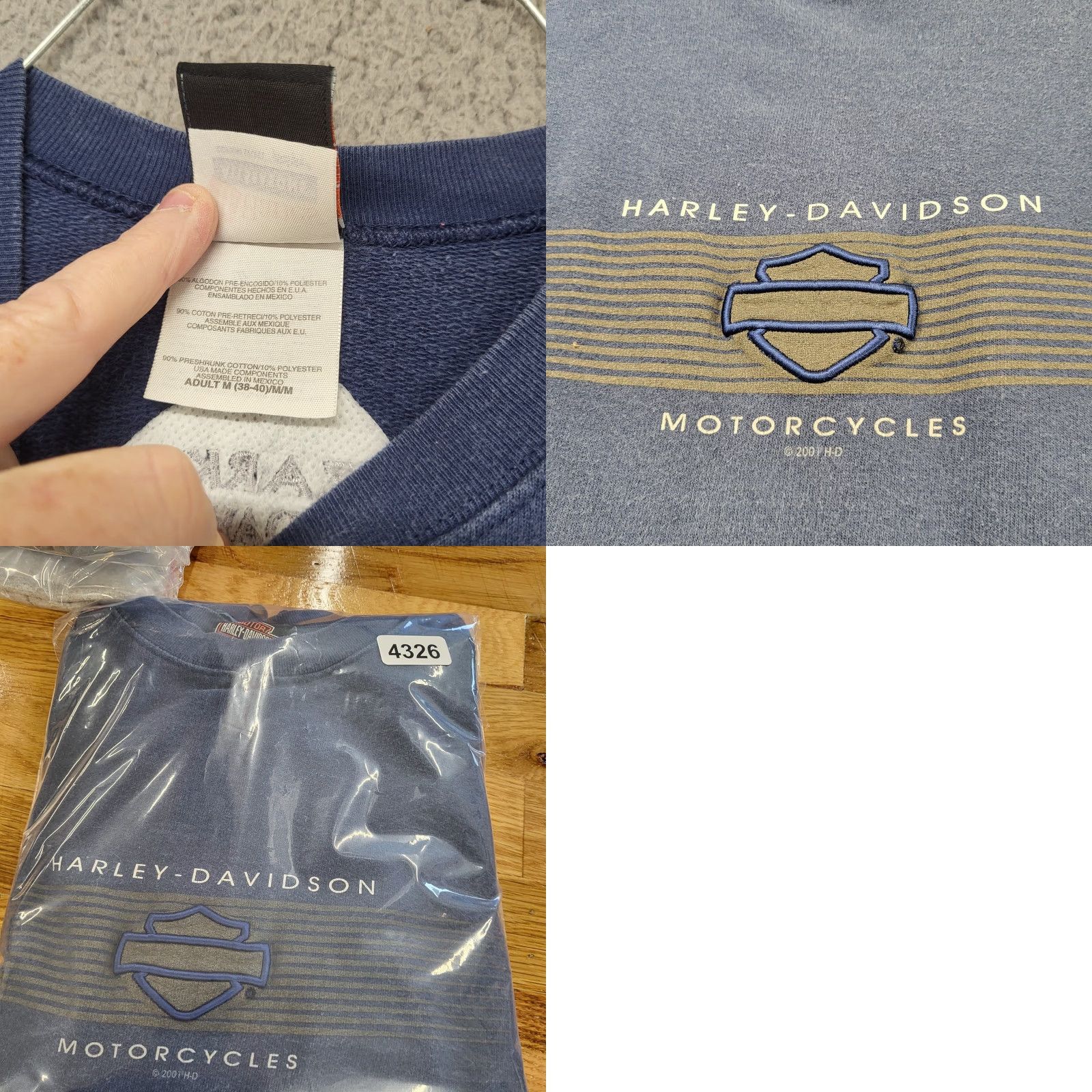 Harley Davidson Ozark Harley-Davidson Motorcycles Lebanon, MO. Mens M 2001 Vintage Faded Sweater Sweater Size US M / EU 48-50 / 2 - 9 Thumbnail