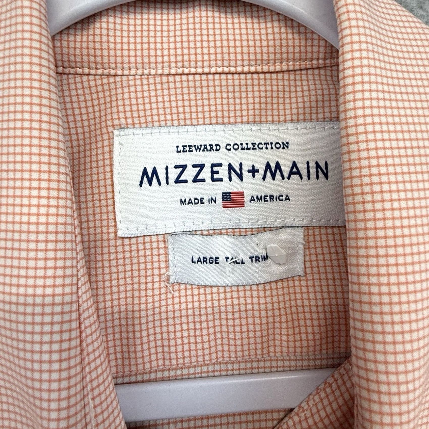Mizzen+Main VINTAGE Mizzen+Main Leeward Shirt Mens LT Pink Gingham Button-Down Collared Slim Fit Long Sleeve Casual Workwear Size US L / EU 52-54 / 3 - 6 Thumbnail