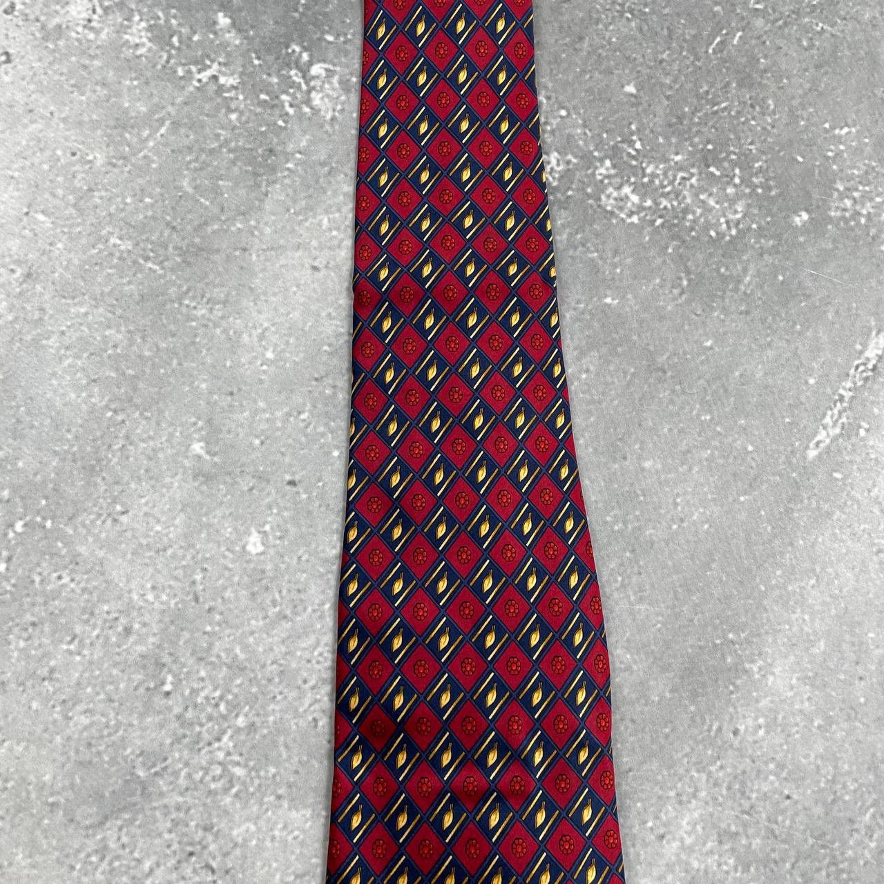 Designer × Lanvin × Vintage Vintage 90s Lanvin Paris Silk Tie Red Size ONE SIZE - 4 Thumbnail