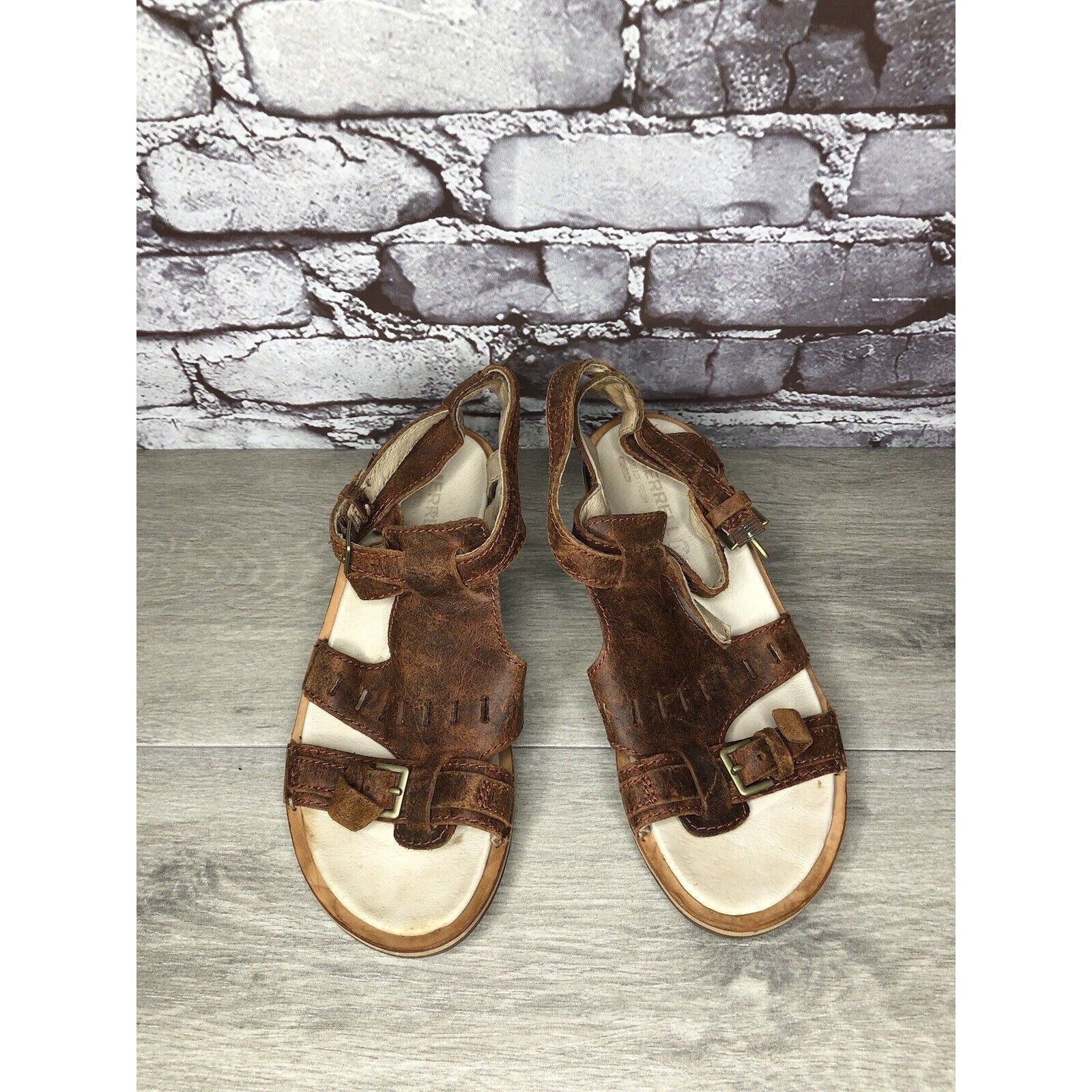 Merrell Merrell Sirah Prairie Brown Leather Wedge AnkleStrap Sandals Size US 7 / IT 37 - 2 Thumbnail