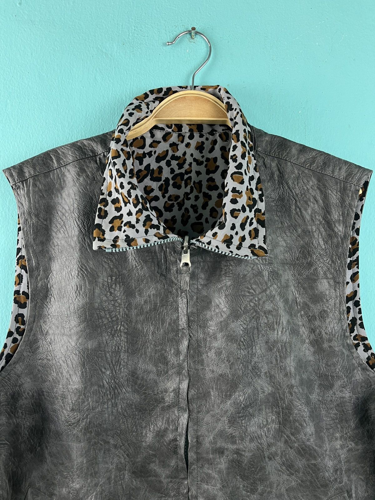 Vintage Genuine Leather Reversible Leopard Vest Jacket Size US M / EU 48-50 / 2 - 5 Thumbnail