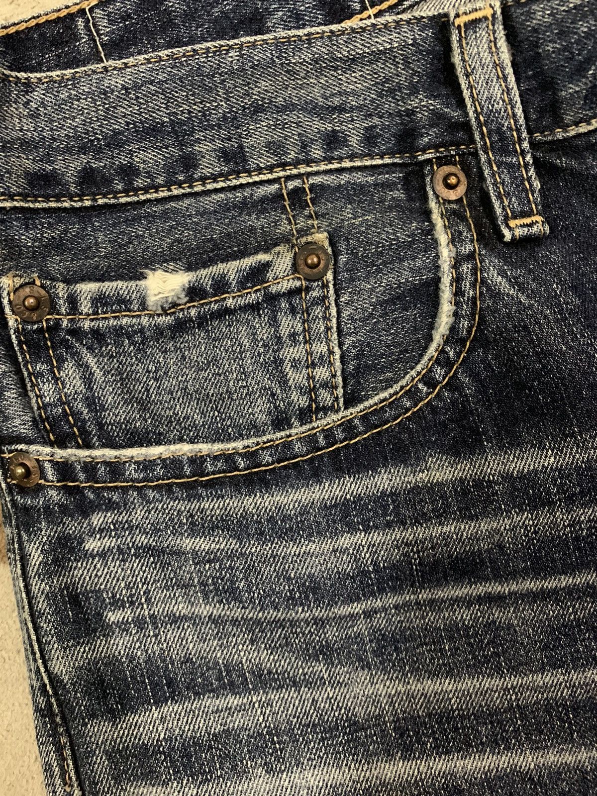 Levi's Vintage 90s Levis 505 Mud Wash Distressed Grunge Jeans Size US 34 / EU 50 - 6 Thumbnail