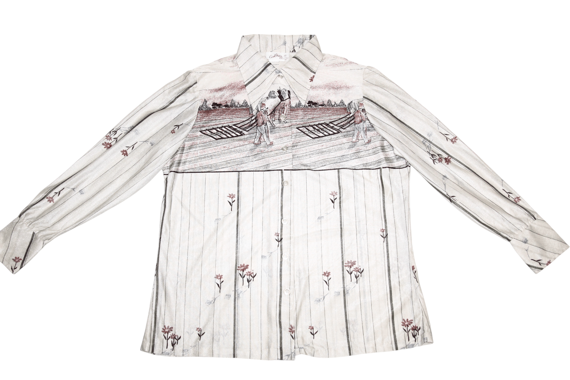 Vintage 70's Vtg Carol Henry Union Made Polyester Retro Blouse Shirt Size M / US 6-8 / IT 42-44 - 4 Thumbnail