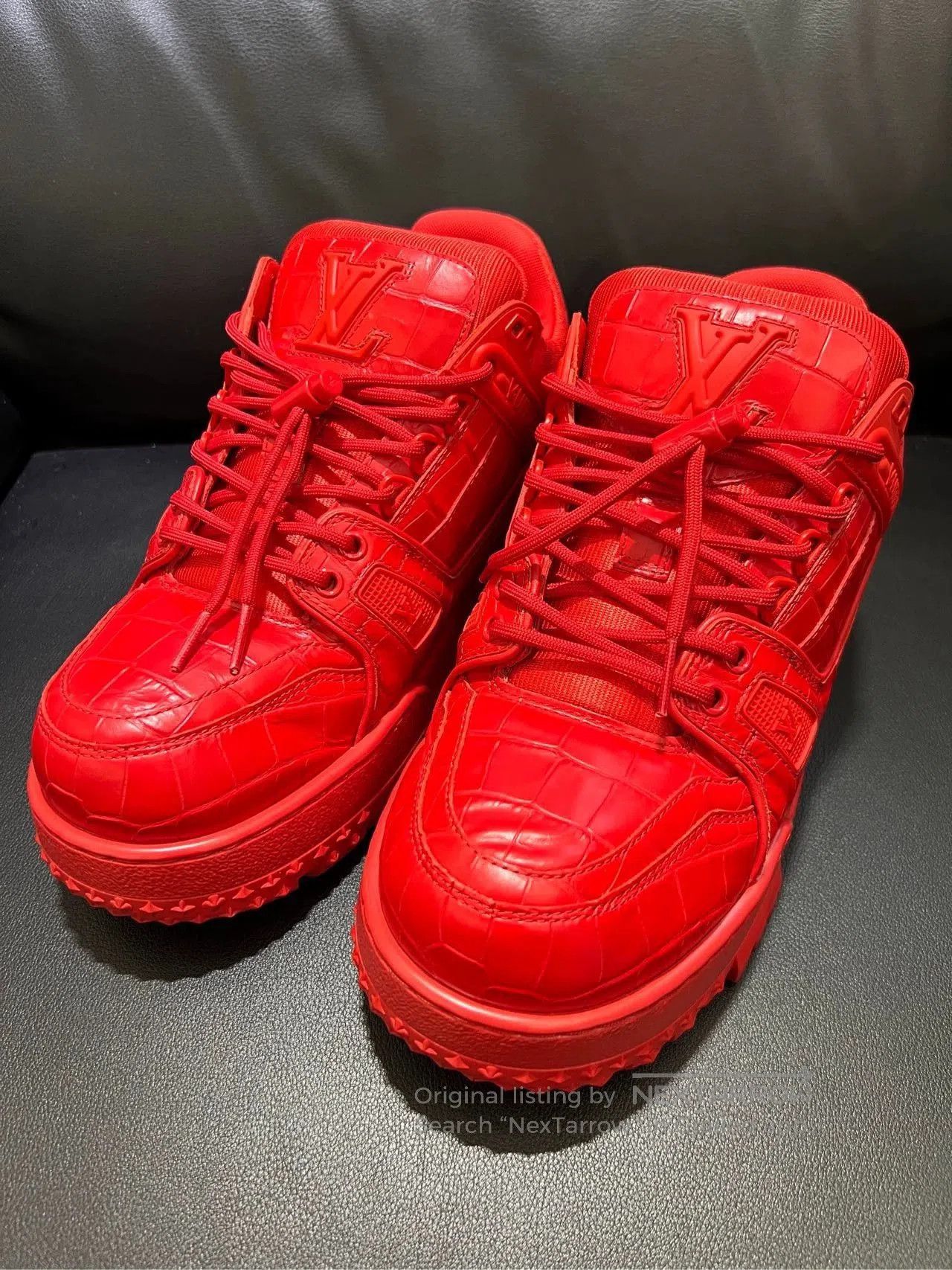 Louis Vuitton Louis Vuitton Trainer Red Sneakers Size 41.5. Size US 8 / EU 41 - 1 Thumbnail