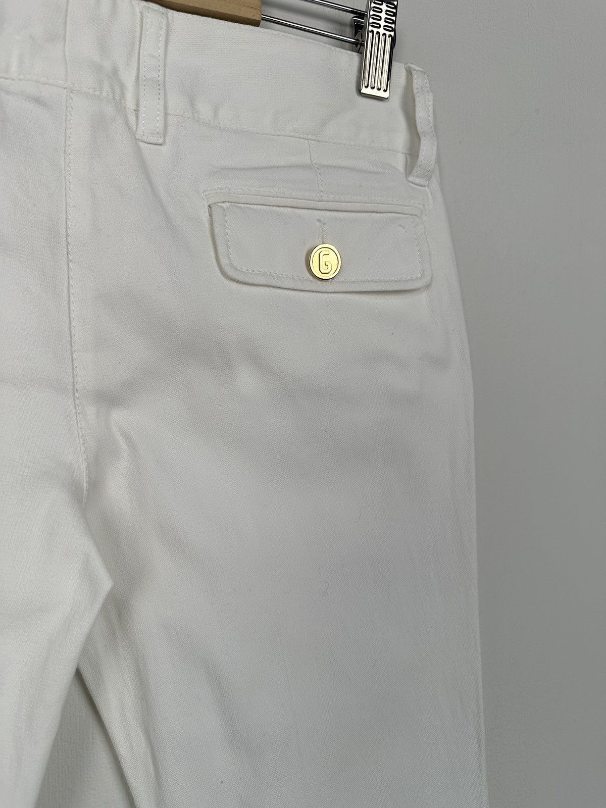 Dolce & Gabbana Y2K DOLCE & GABBANA Flared White Jeans Pants Gold Button Size 25" / US 0 / IT 36 - 9 Thumbnail
