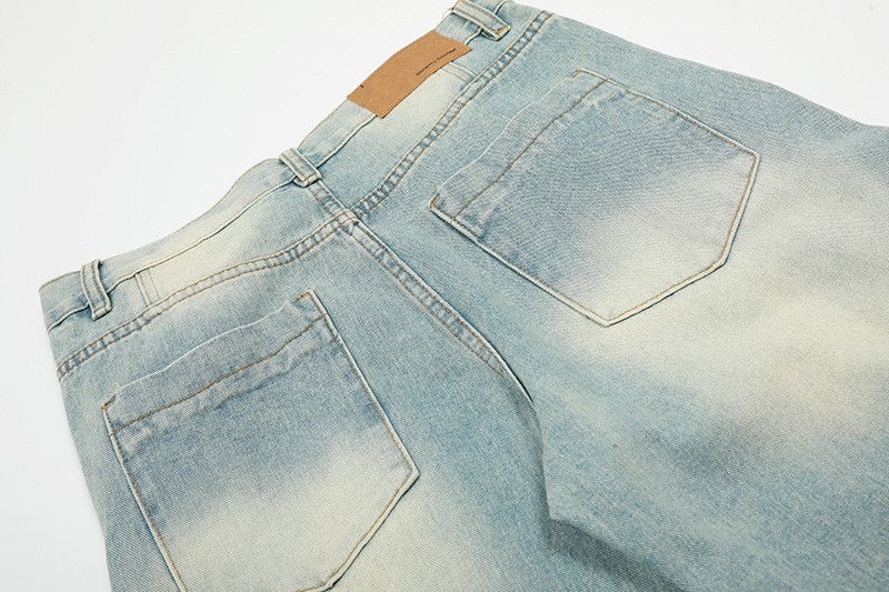 Vintage Retro washed men's cleanfit distressed curved jeans Size US 32 / EU 48 - 6 Thumbnail