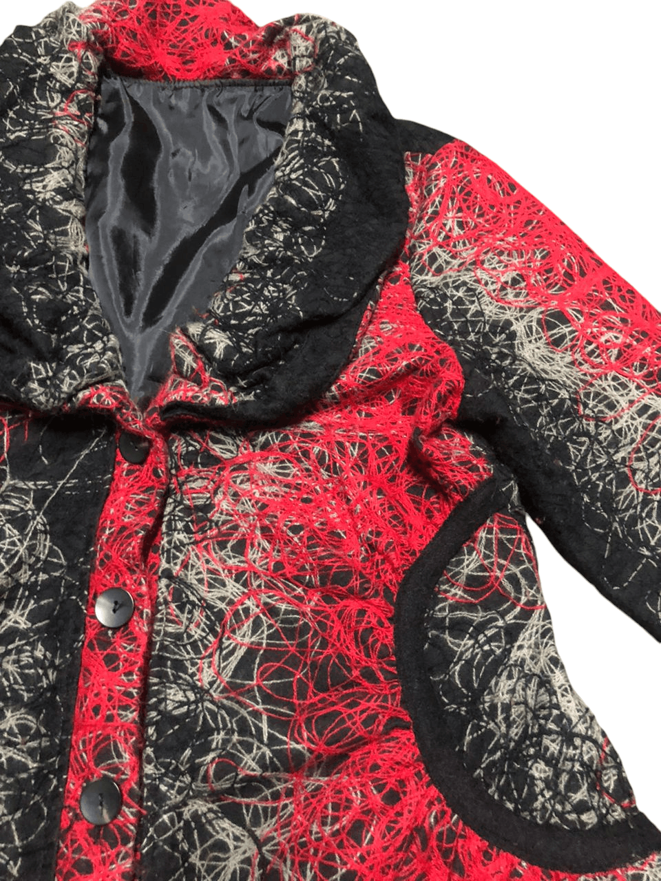 Desigual × If Six Was Nine × Japanese Brand Rare💥 Desigual Black Red Embroidered Coat Jacket Size S / US 4 / IT 40 - 4 Thumbnail