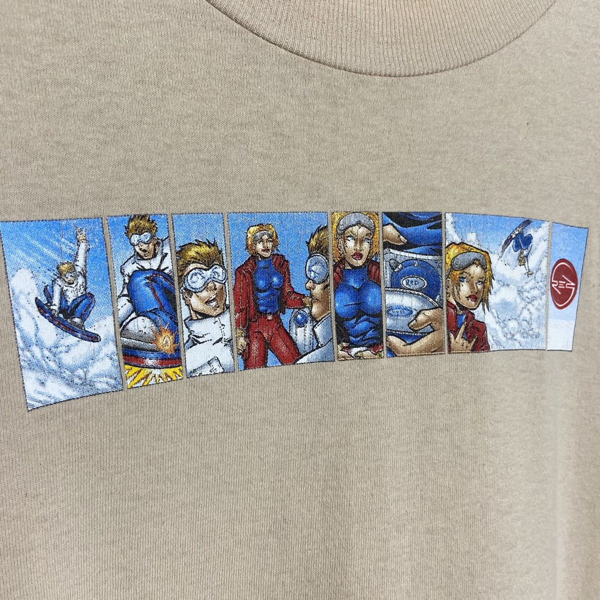 Hook-Ups Vintage 90s Red Snowboards Skate Graphic T-Shirt Size US L / EU 52-54 / 3 - 4 Thumbnail